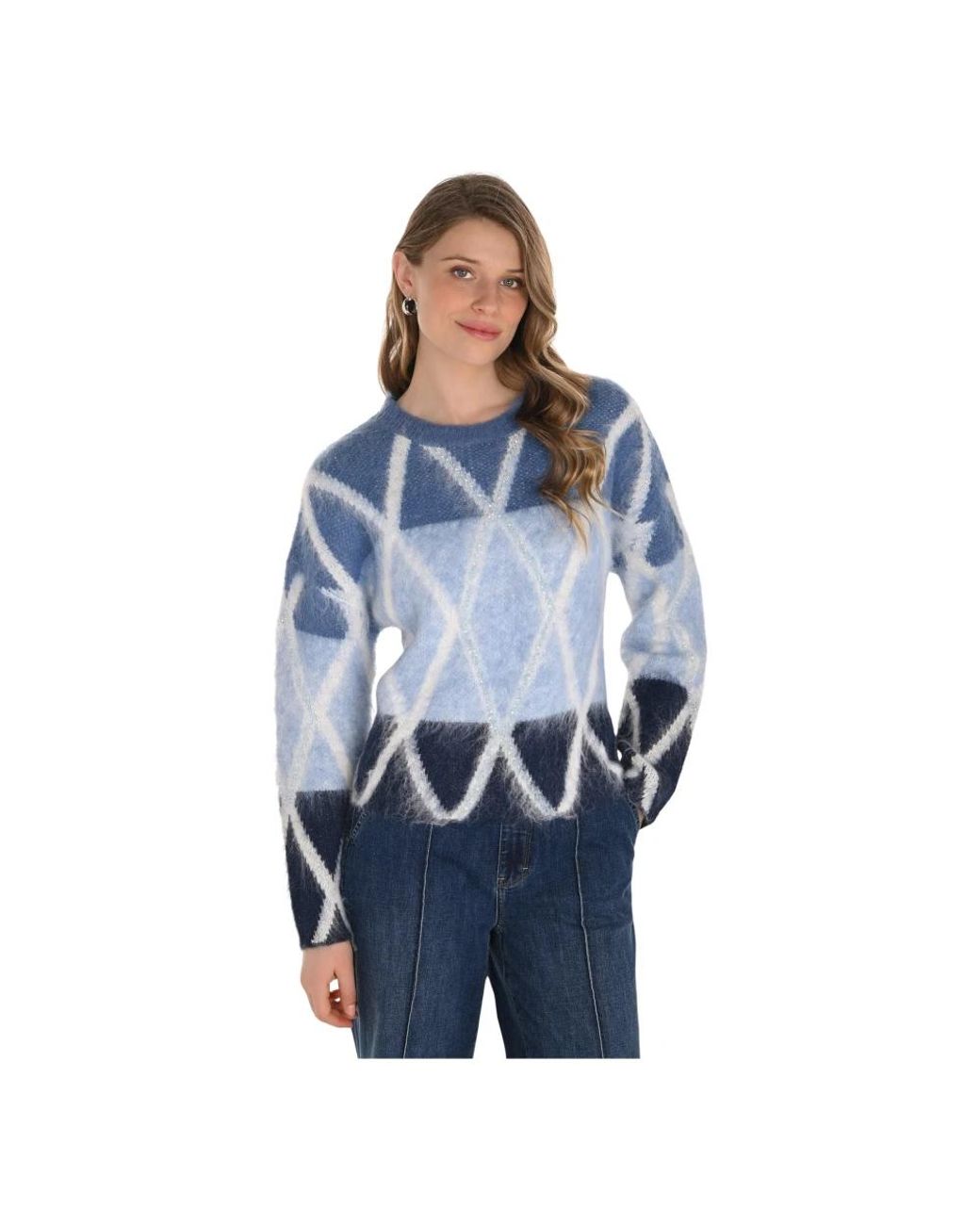 FRANK LYMAN Blue Round-Neck Knitwear
