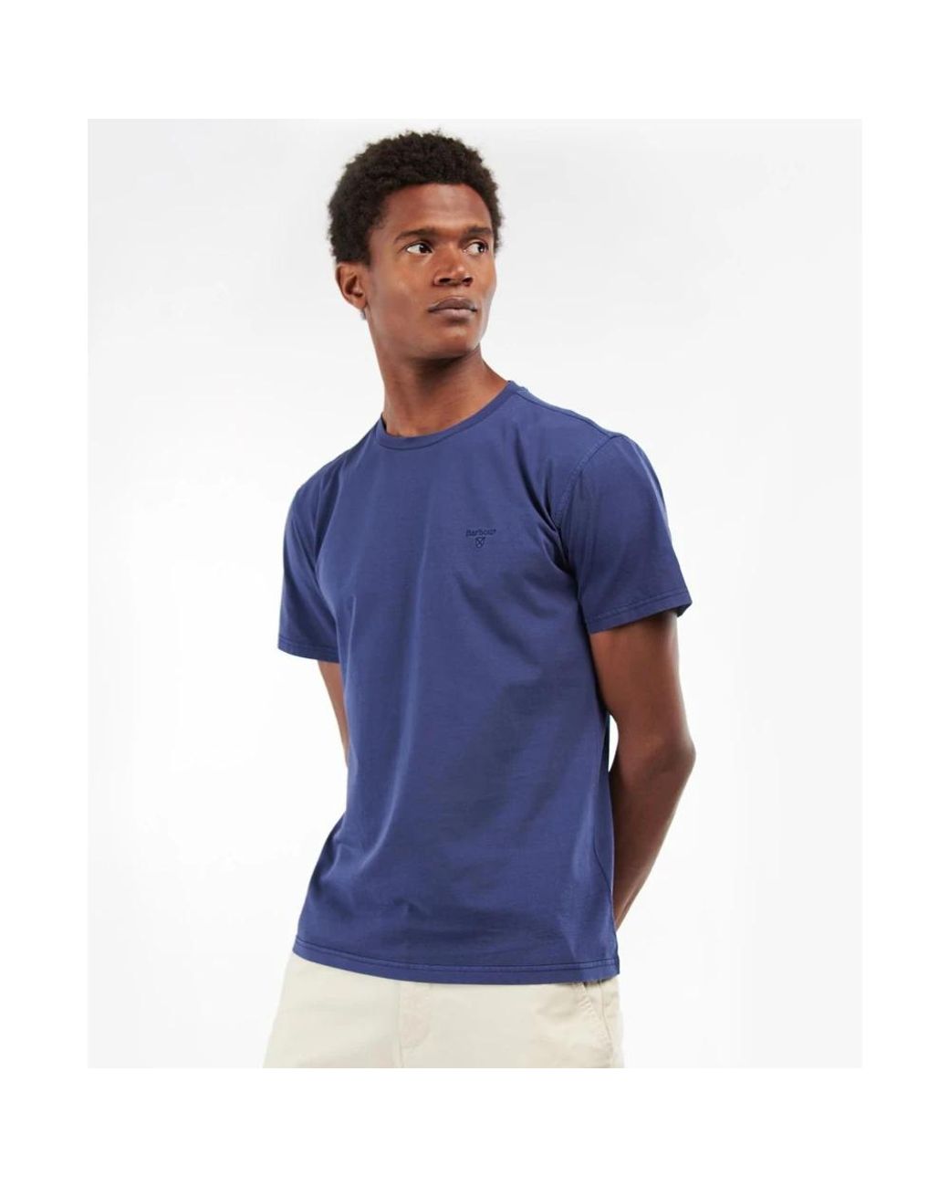 Barbour Blue Garment Dyed T-shirt Navy for men