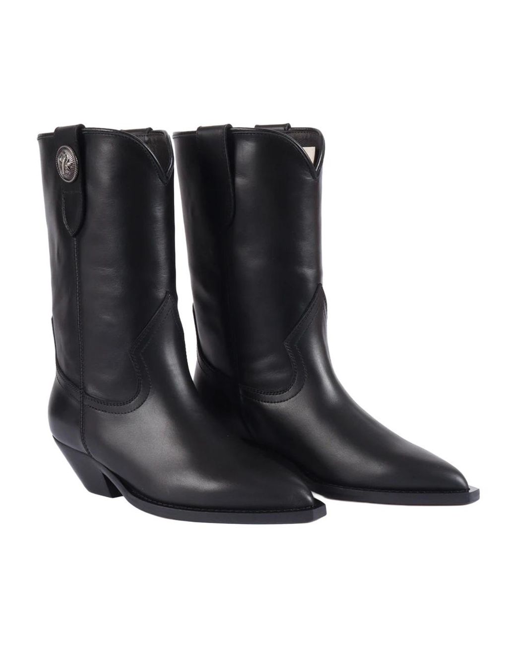 Via Roma 15 Black Cowboy & Biker Boots