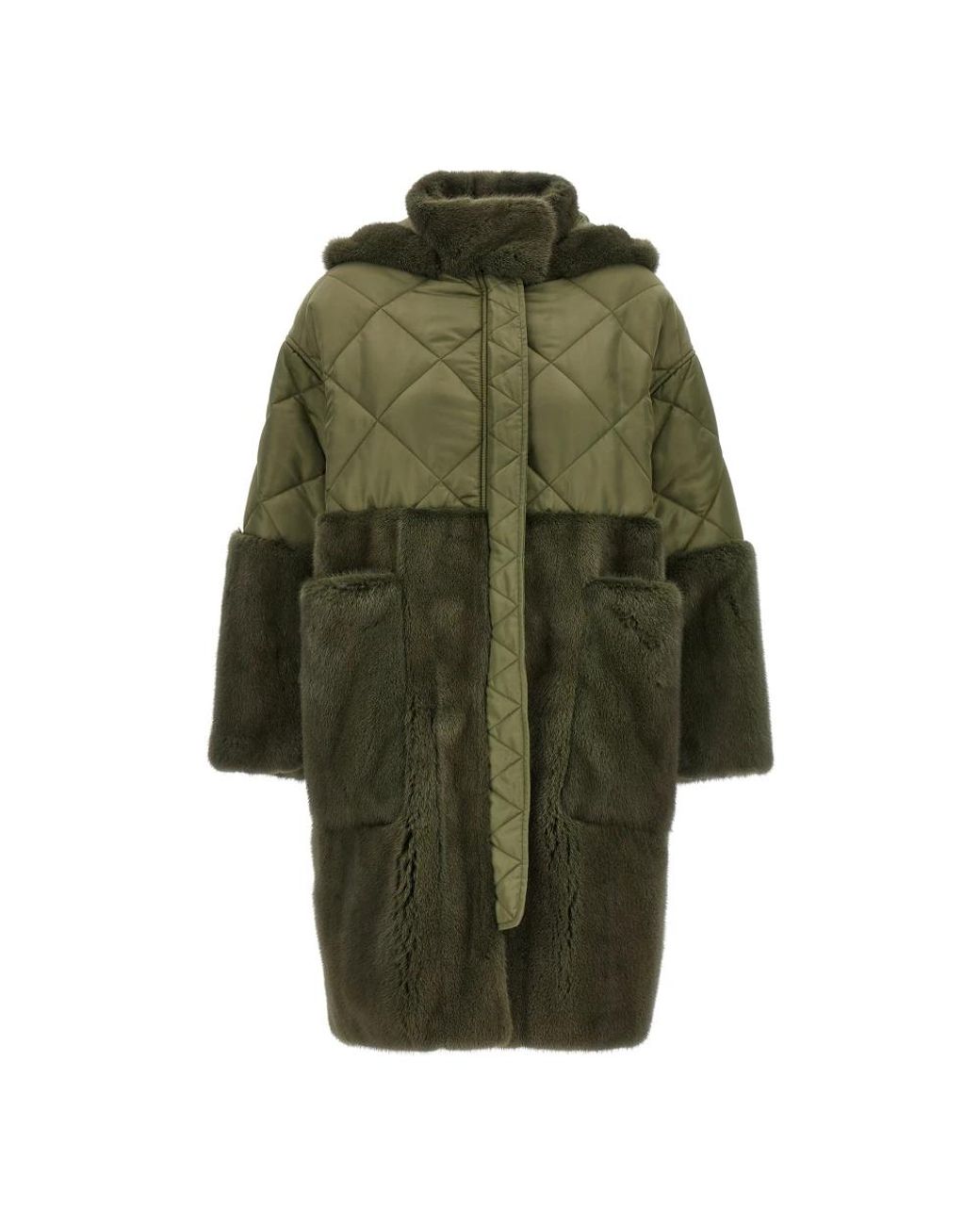 Blancha Green Faux Fur & Shearling Jackets