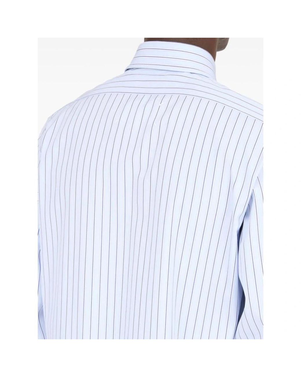 Maison Margiela Gestreepte Button-Up Overhemd in het Blue voor heren