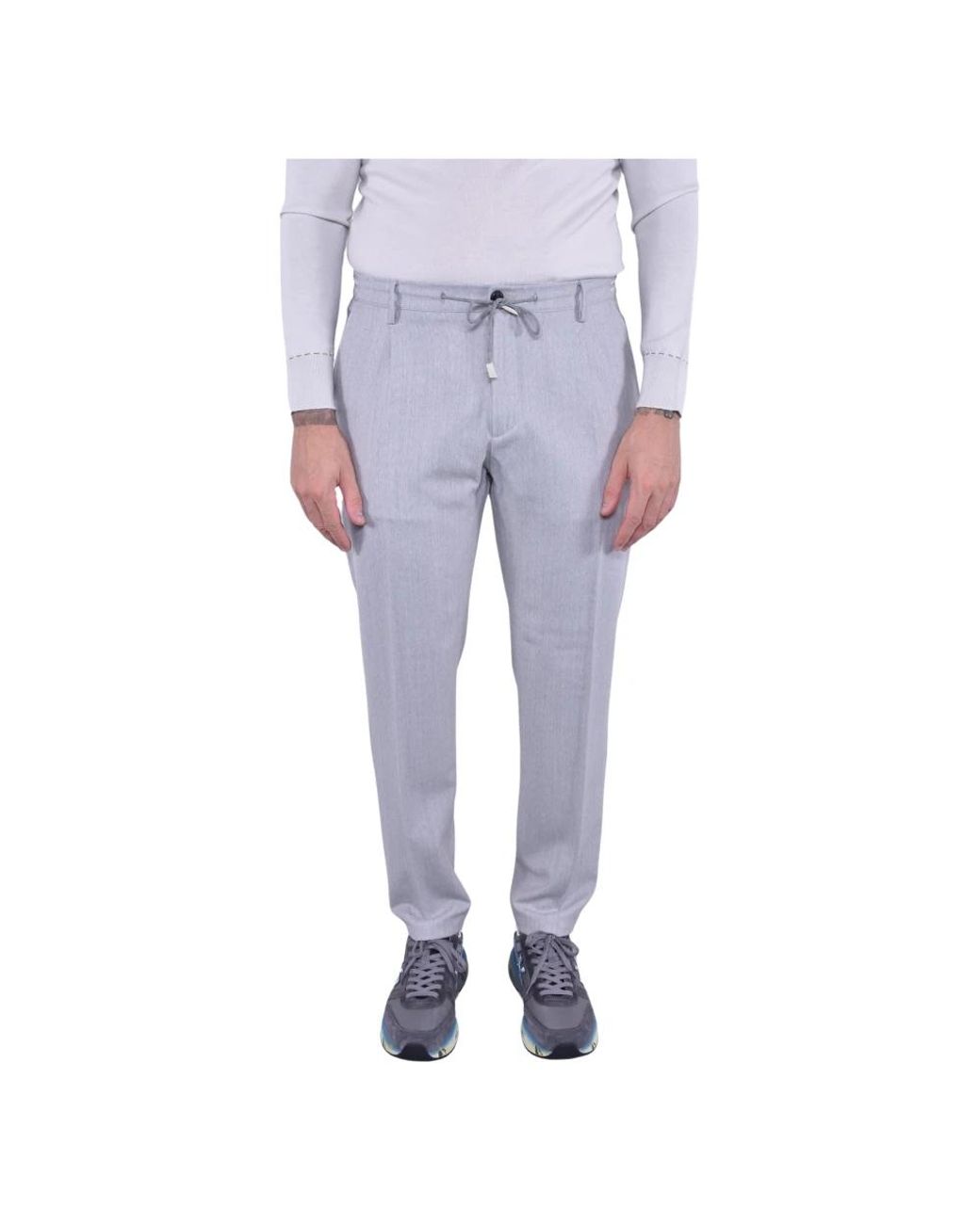Eleventy Purple Straight Trousers for men