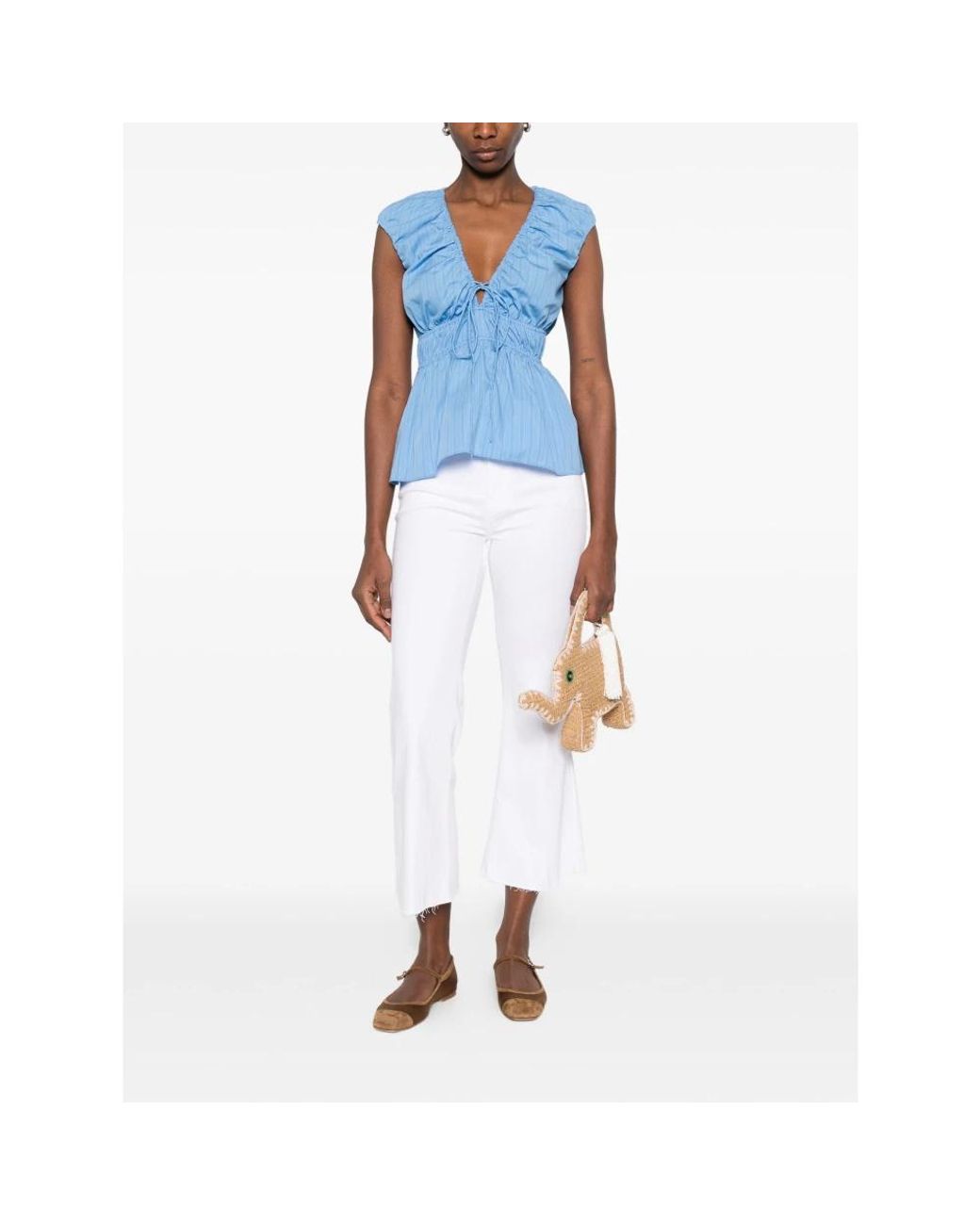 7 For All Mankind White Cropped Jeans
