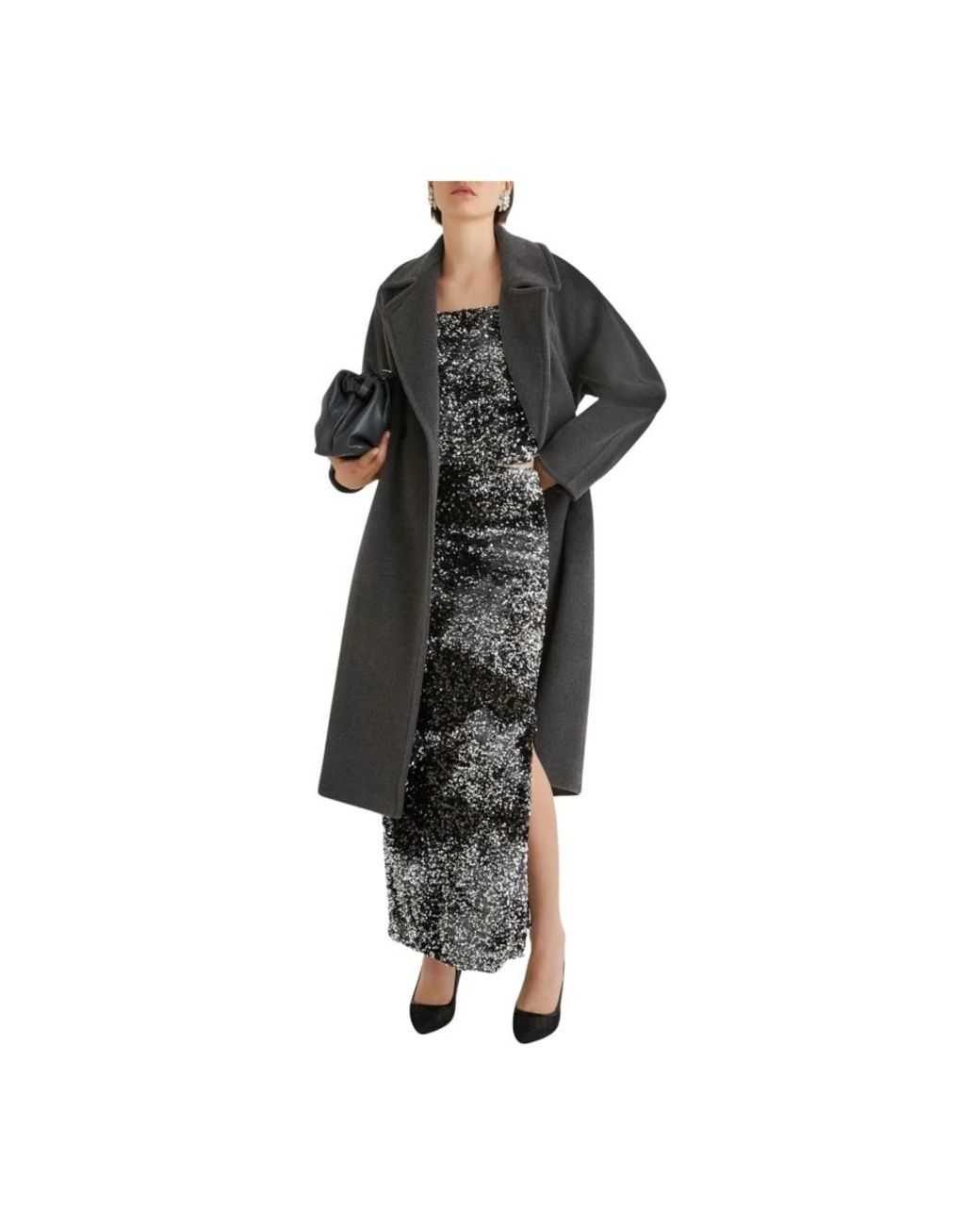Marella Black Belted Coats