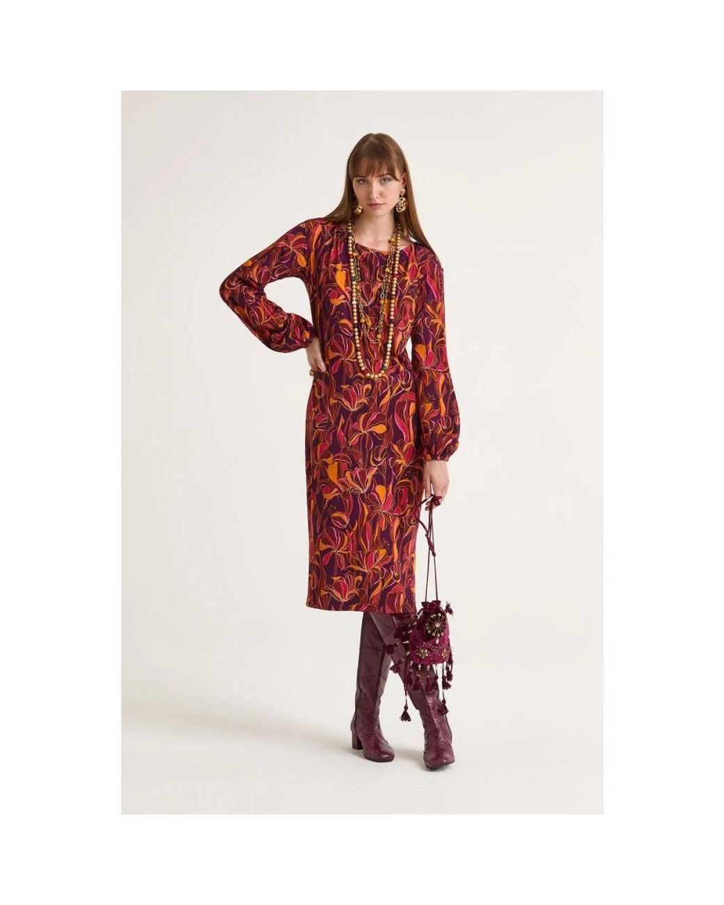 Midi Dresses Maliparmi en coloris Red