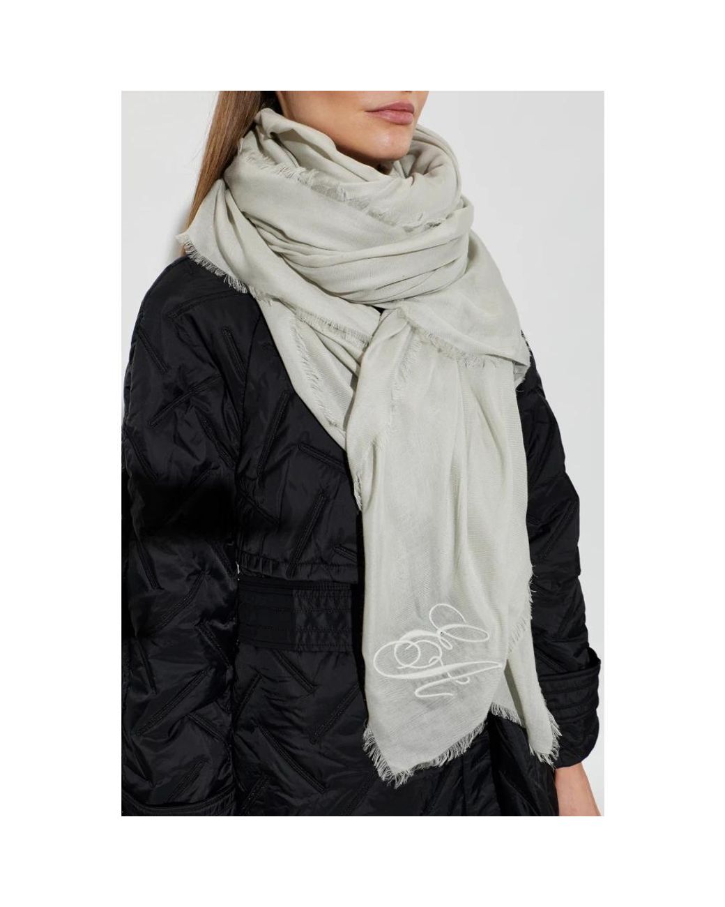 Emporio Armani Gray Silk Scarves