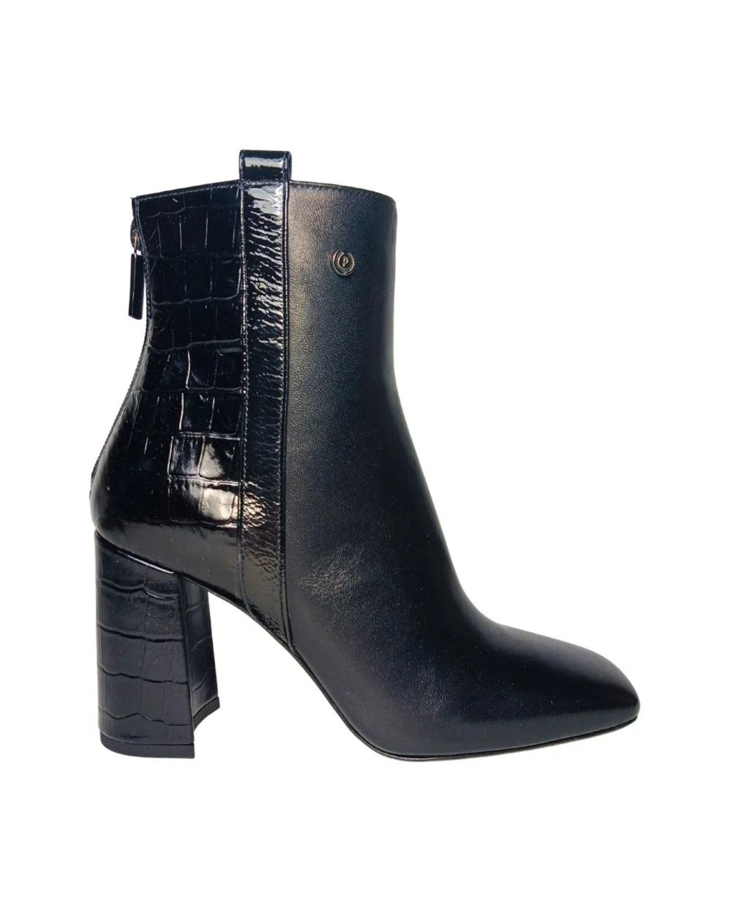 Pollini Blue Heeled Boots