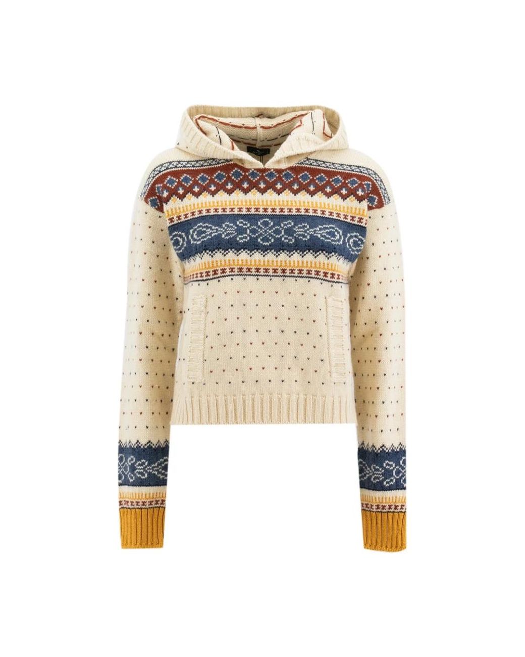 Etro Truien & Vesten ,Wol Wollen Hoodie in het White