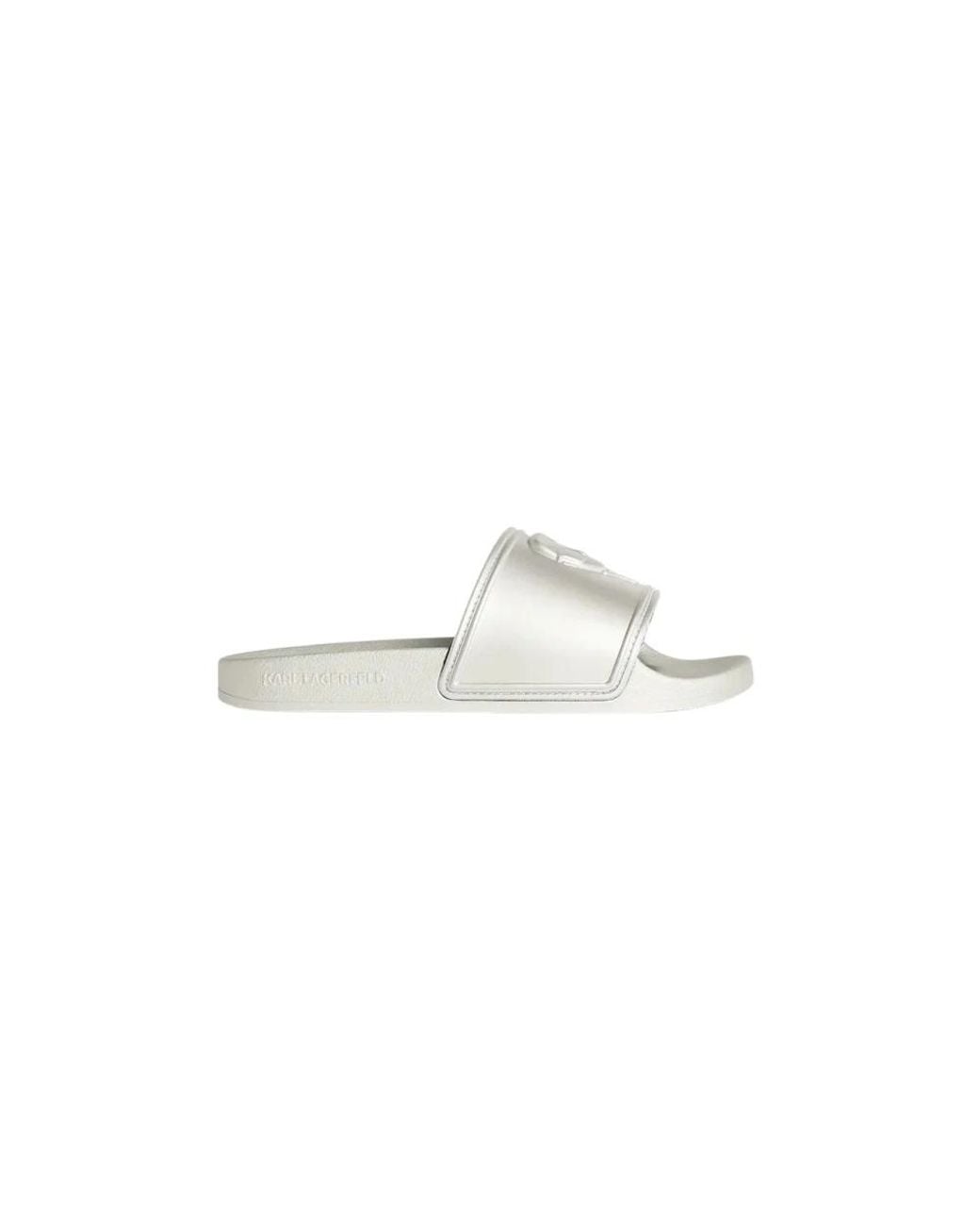 Karl Lagerfeld White Kondo 2.0 Slides