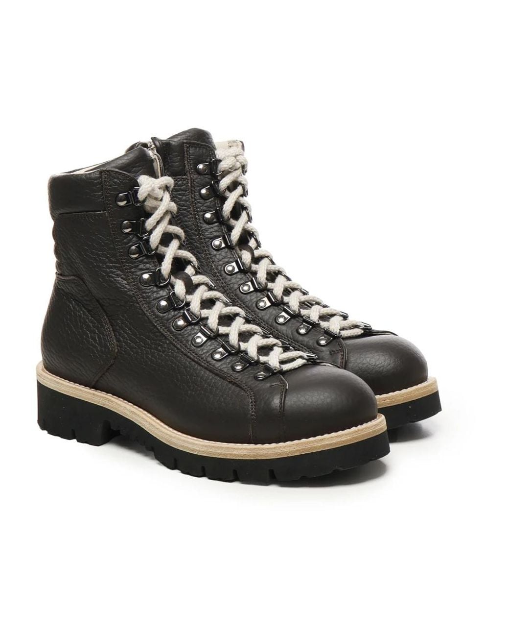 Eleventy Black Lace-Up Boots for men