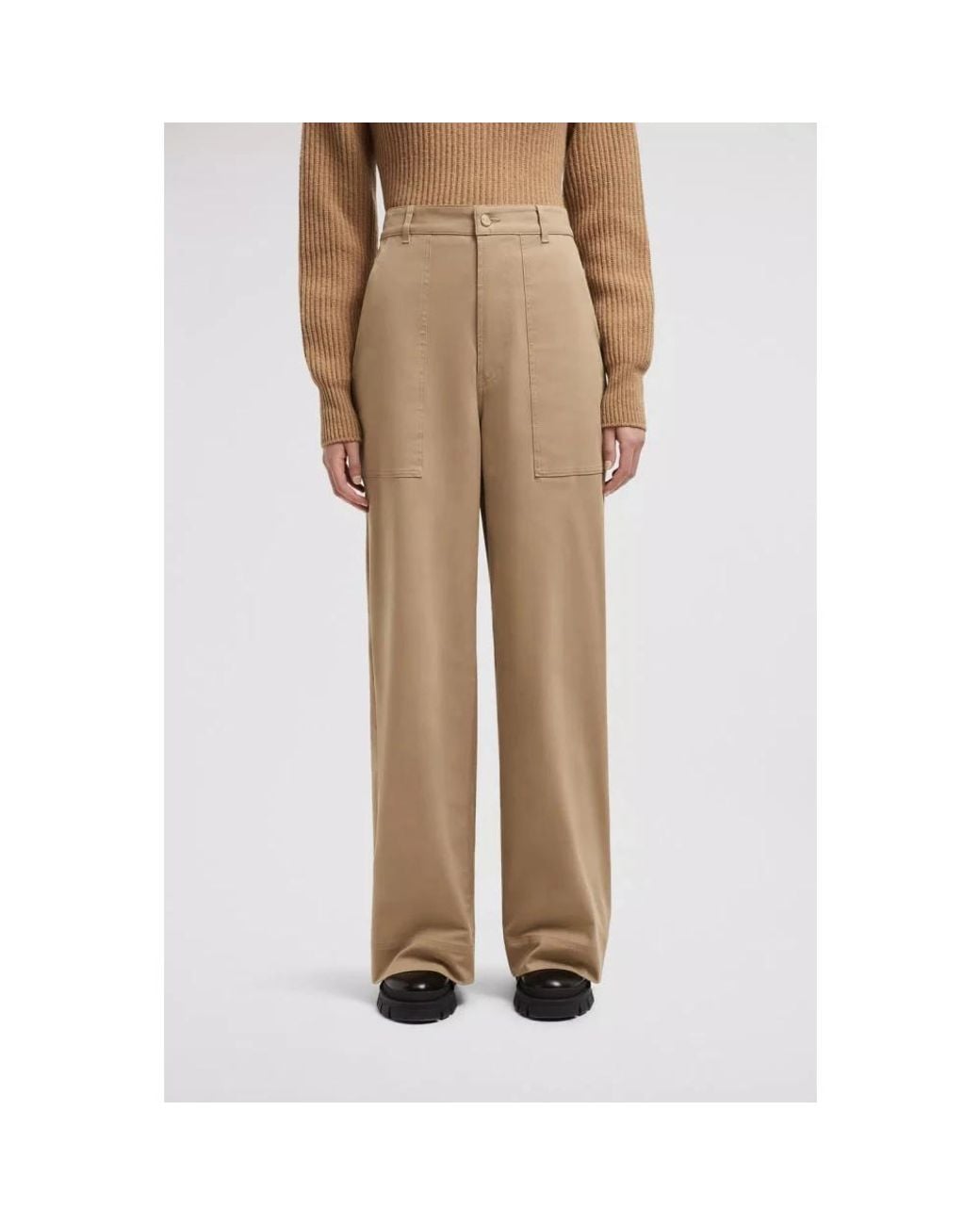 Moncler Natural Straight Trousers