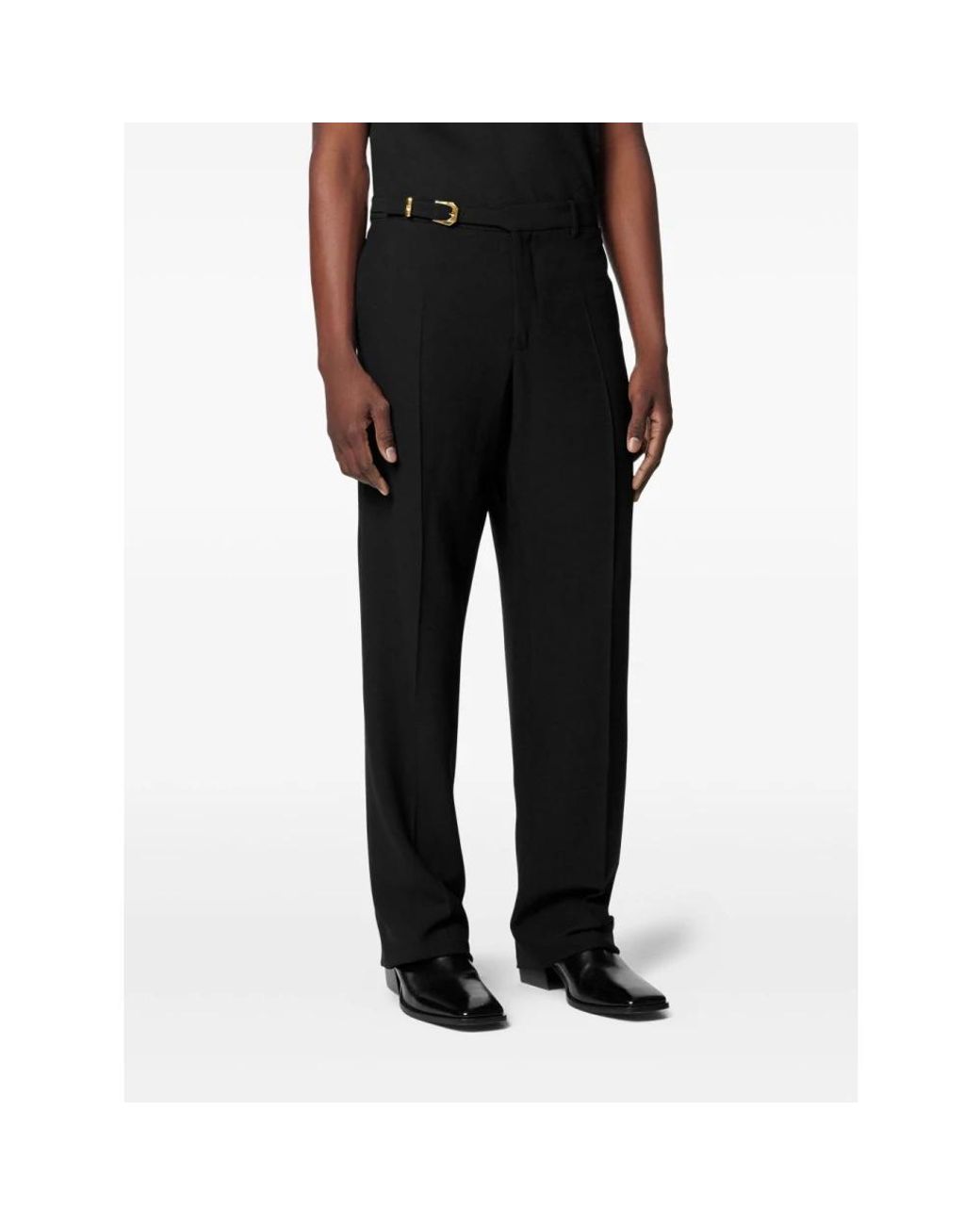 Versace Black Straight Trousers for men