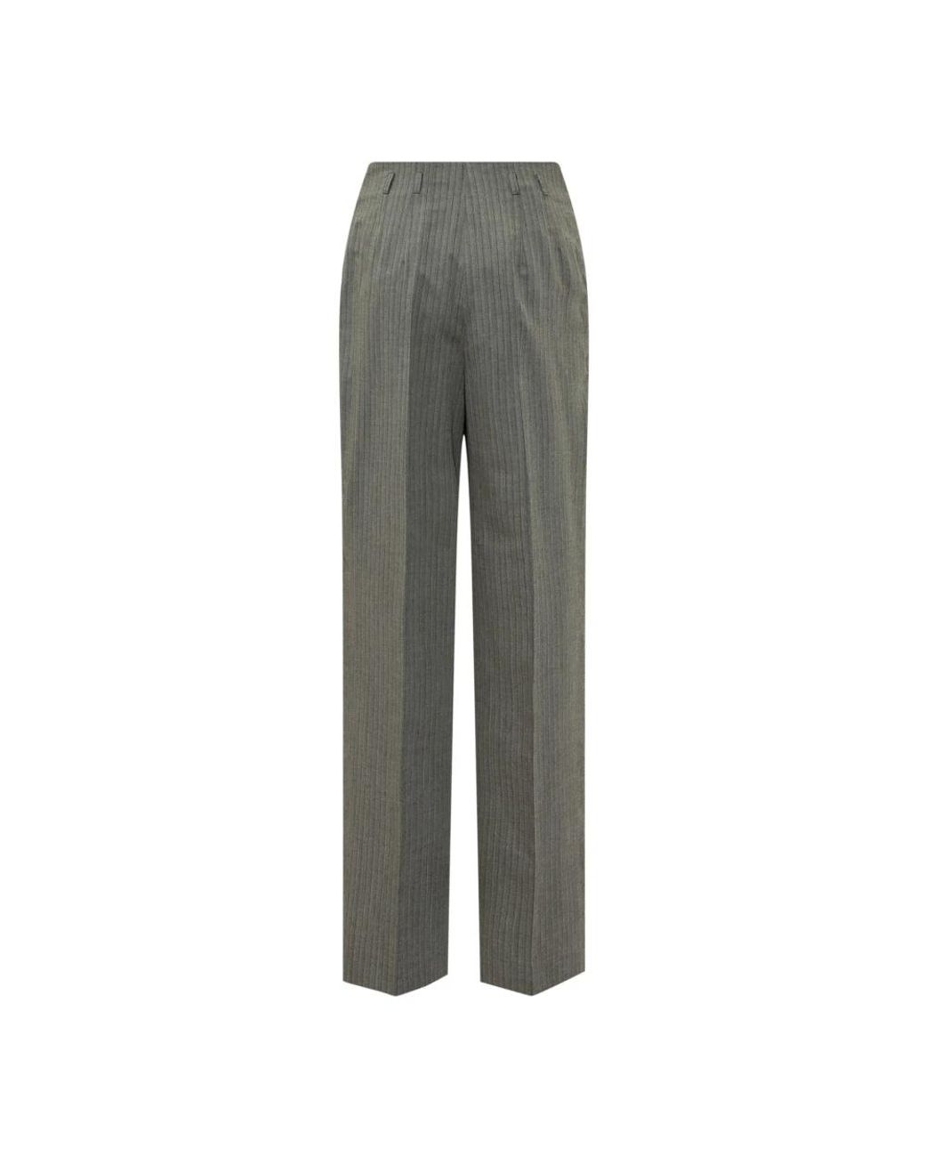 Alberta Ferretti Gray Straight Trousers