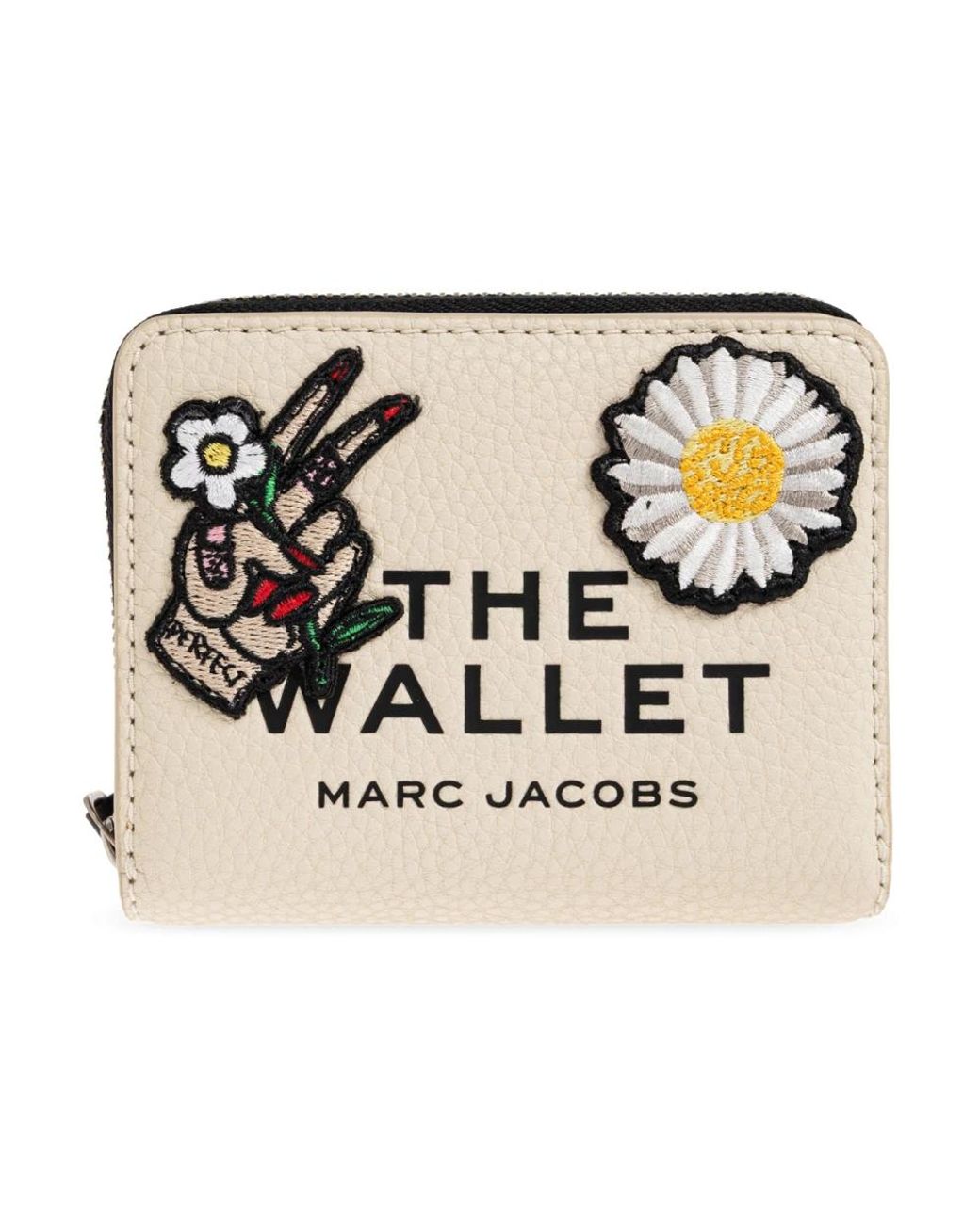 Marc Jacobs The Camp Patchwork Mini Compact Wallet in het Metallic