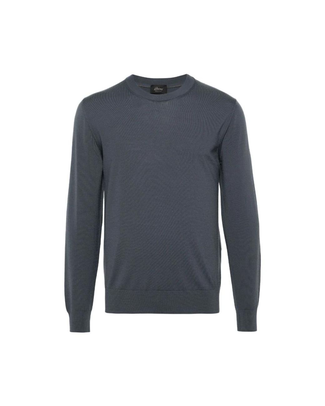 Brioni Blue Round-Neck Knitwear for men