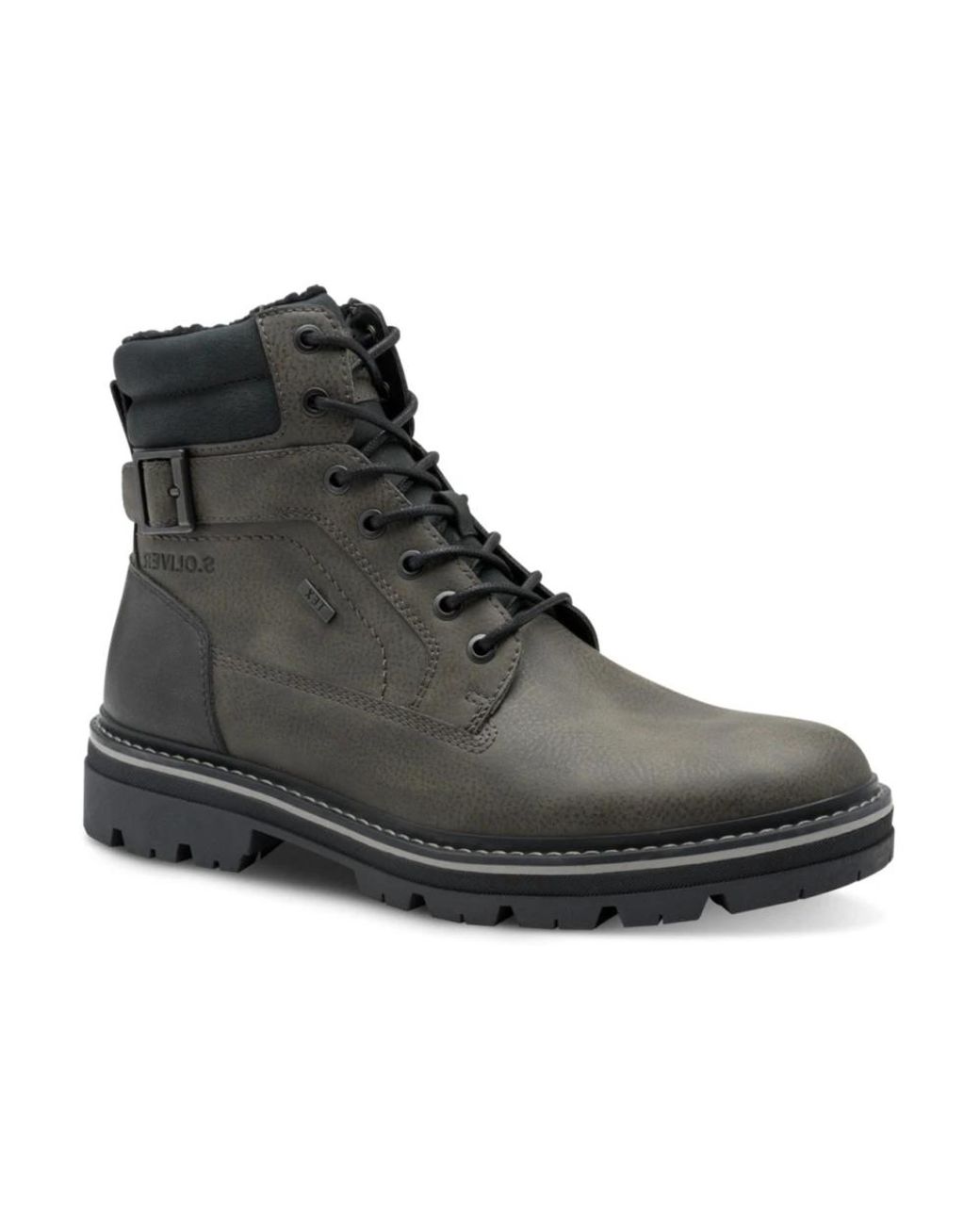 S.oliver Black Lace-Up Boots for men