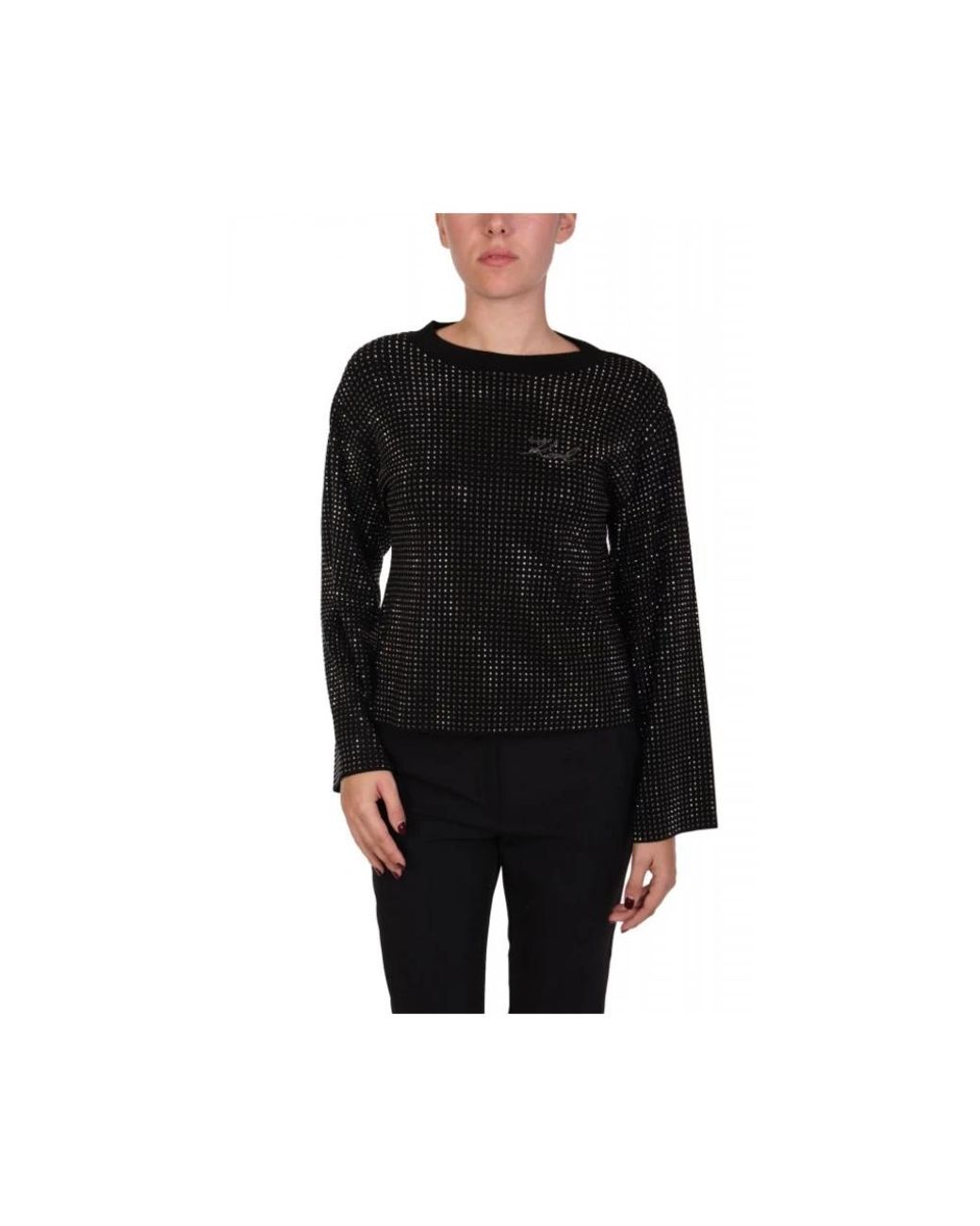 Karl Lagerfeld Black Round-Neck Knitwear