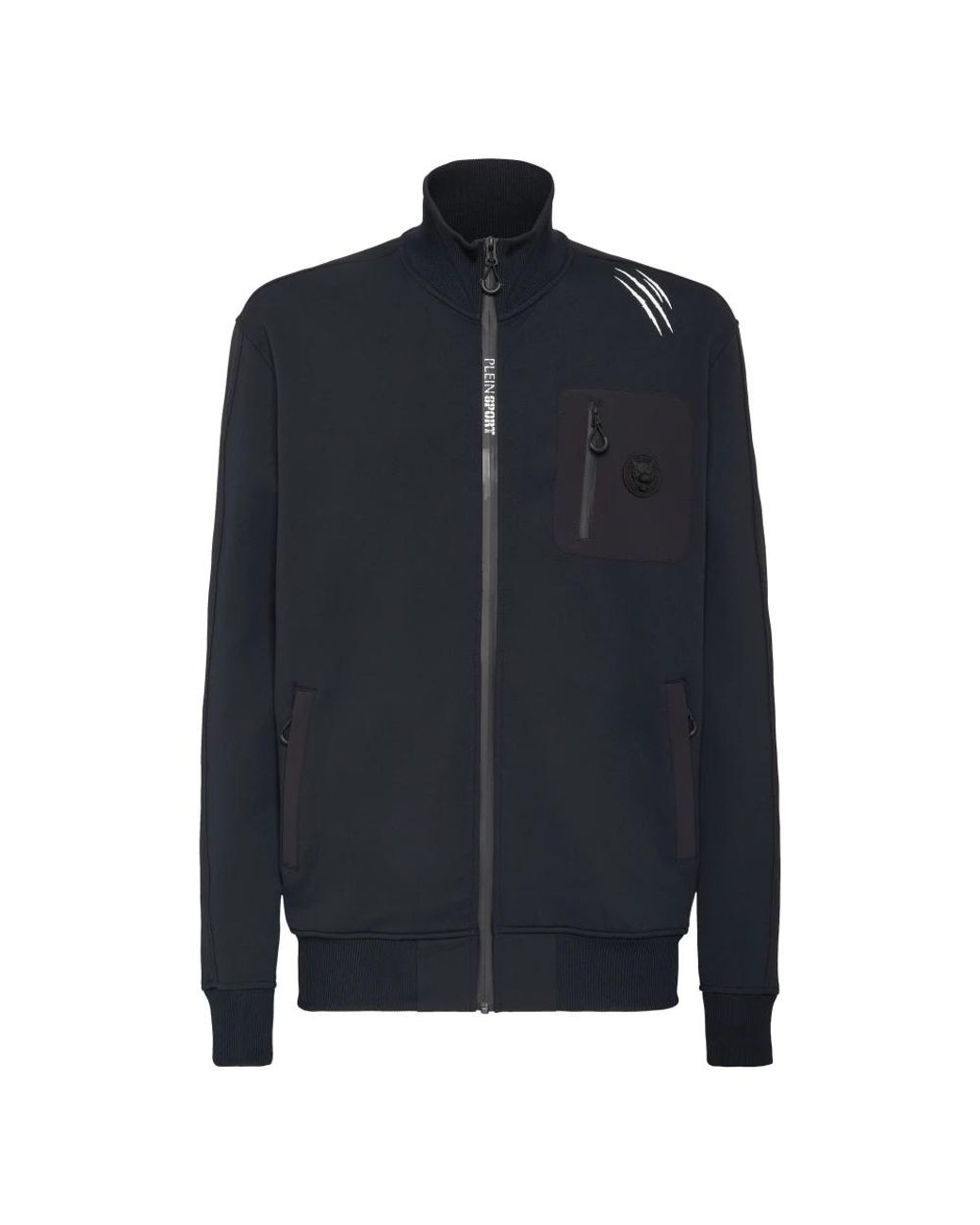 Philipp Plein Fitness ,Zwart ,Polyester Jogging Jacket Scratch in het Blue voor heren