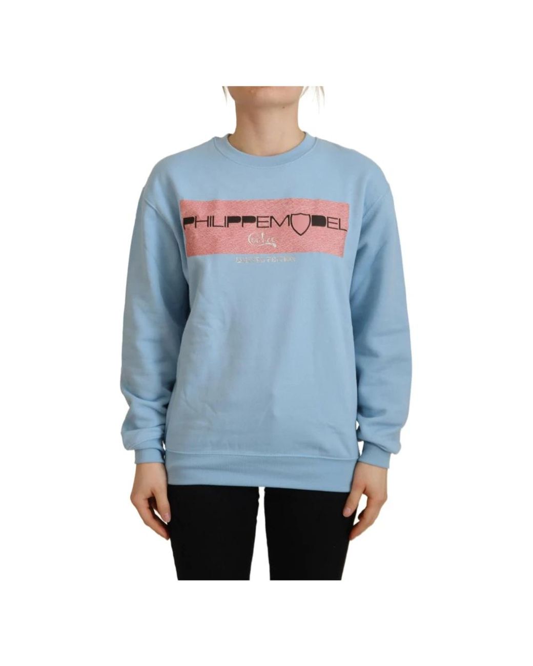Philippe Model Blue Hellblauer logo bedruckter pullover