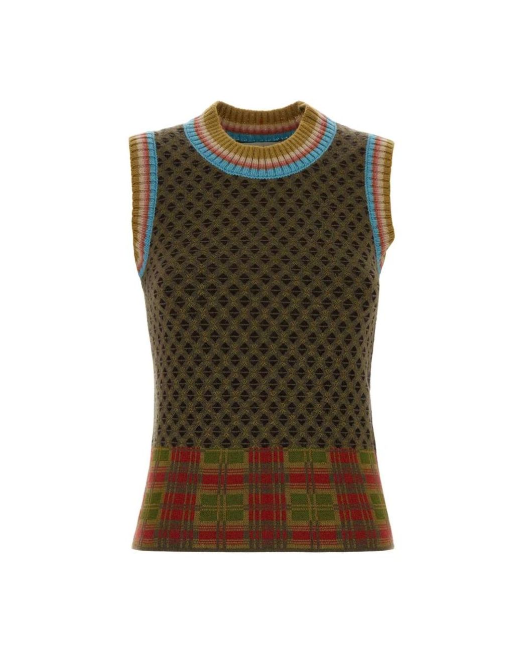 Dries Van Noten Green Round-Neck Knitwear