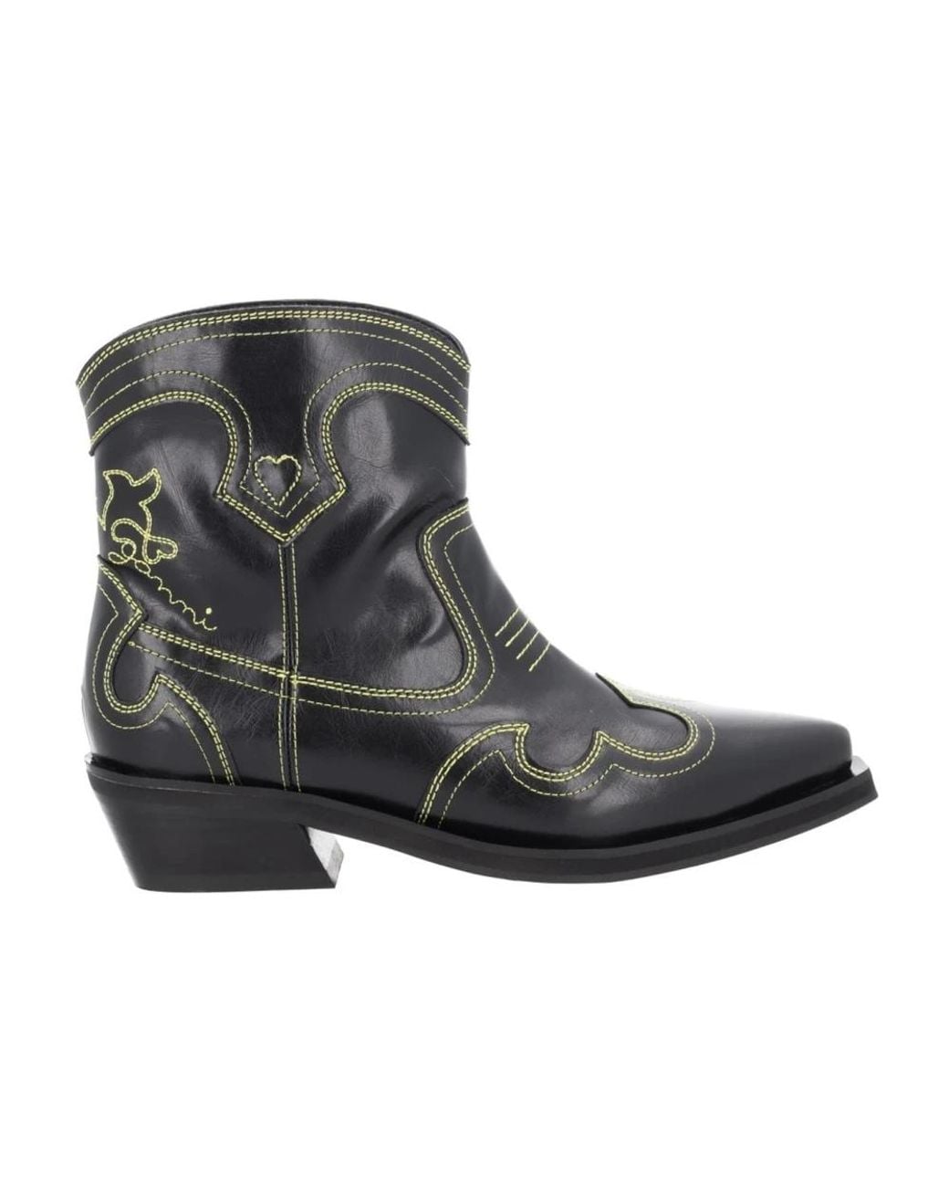 Ganni Black Cowboy & Biker Boots