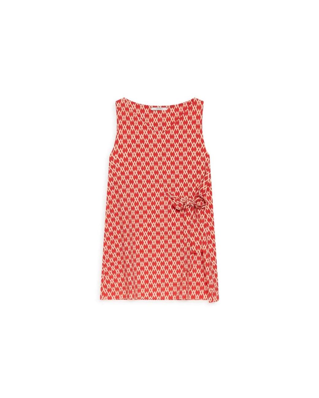 Maliparmi Red Sleeveless Tops