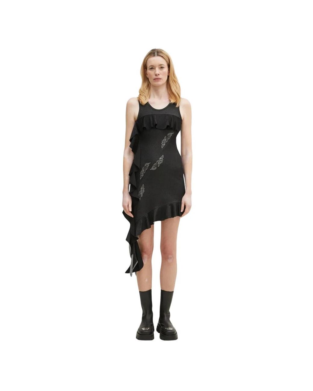ANDERSSON BELL Flow Ruffle Dress in het Black