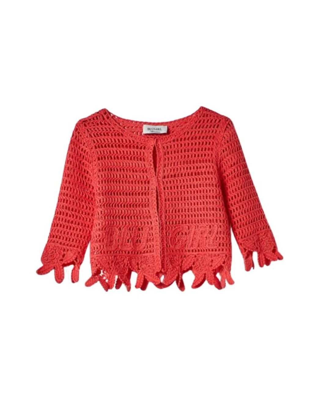 Blugirl Blumarine Truien & Vesten ,Oranje ,Stijlvolle Cardigan Voor Vrouwen in het Red