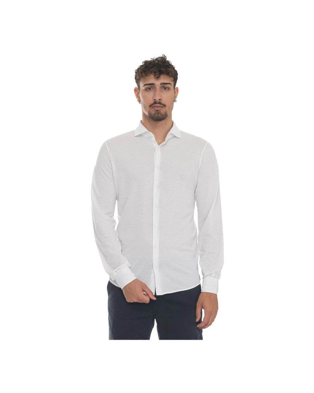 Gran Sasso White Formal Shirts for men