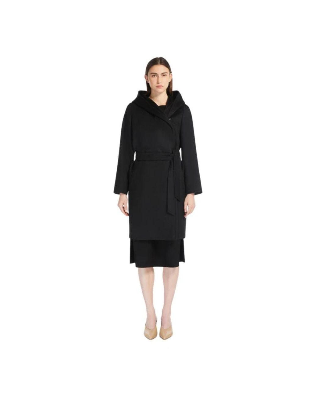 Max Mara Black Belted Coats