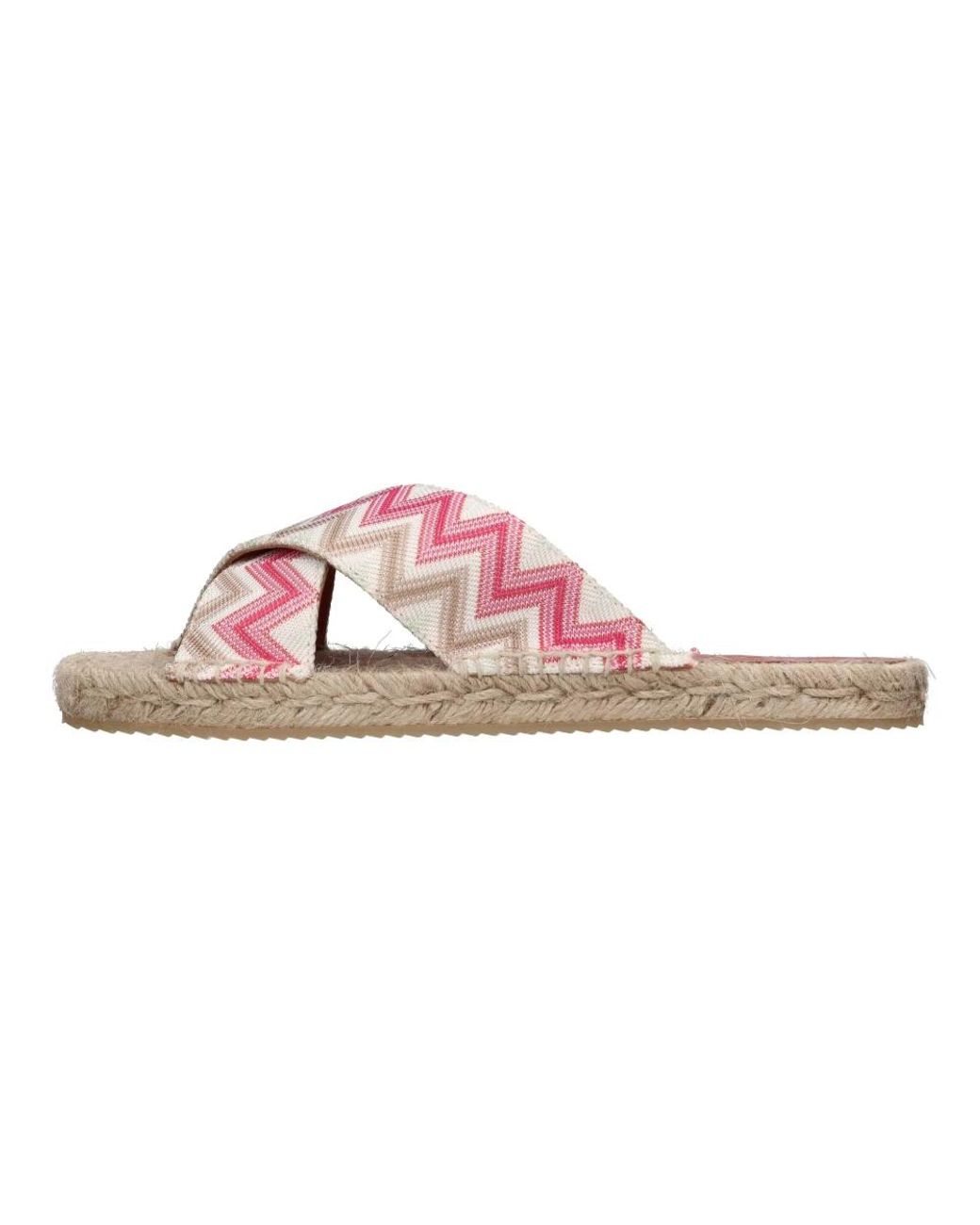 Missoni Schoenen ,Veelkleurig ,Leer Sandalen Multi Kleur in het Pink