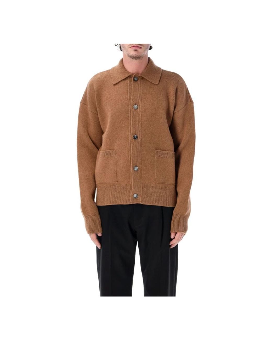 AMI Collar Cardigan in het Brown voor heren