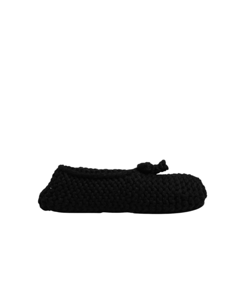 Dolce & Gabbana Black Ballerina Shoes