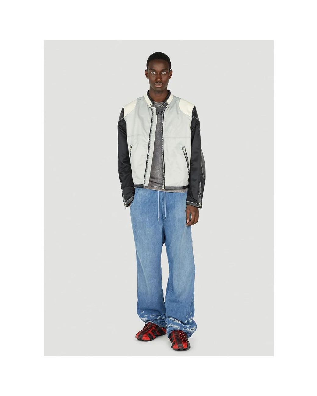 DIESEL Blue Wide Jeans for men