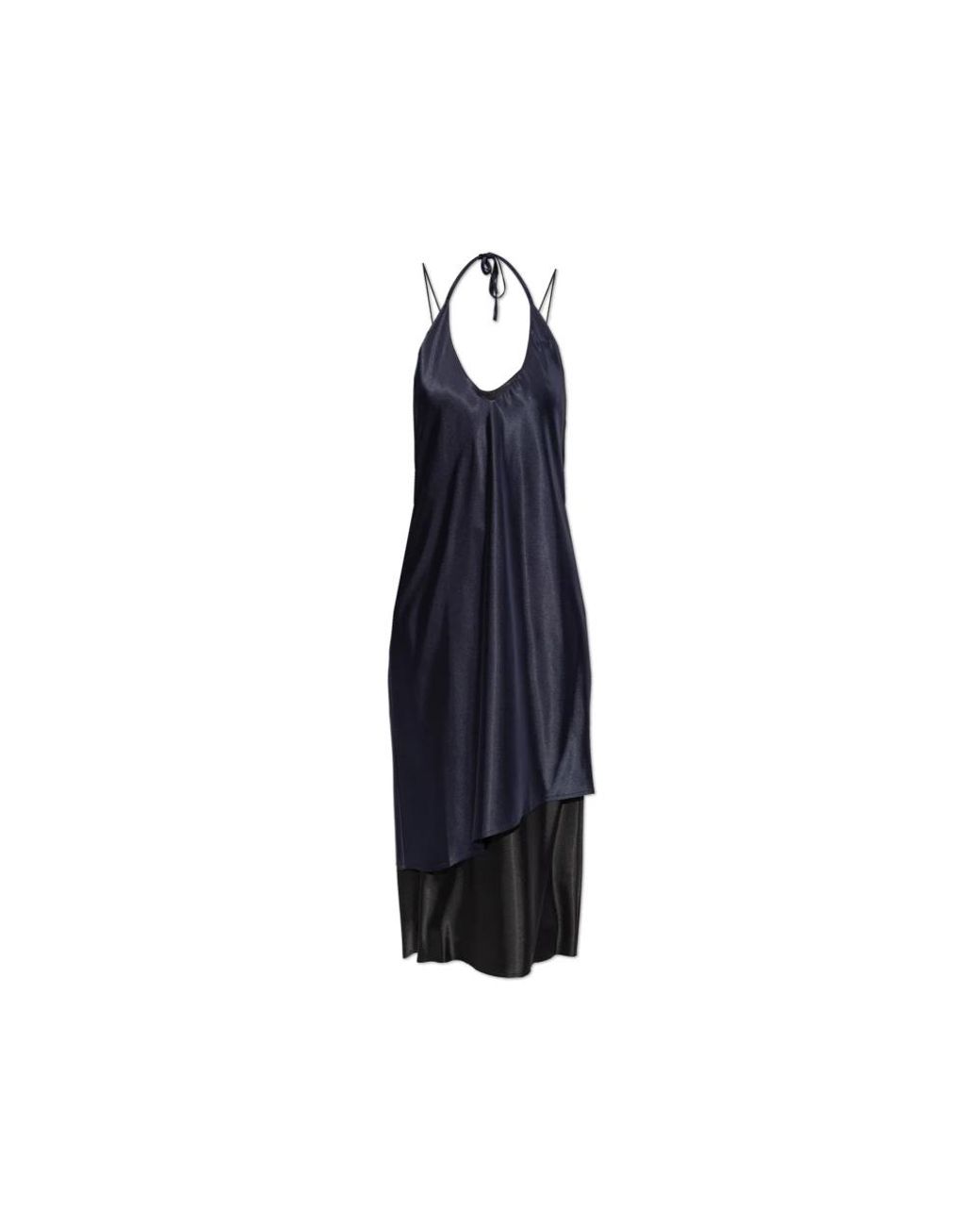 Vetements Kleedjes ,Blauw ,Satijn Double-Layered Slip Dress in het Blue
