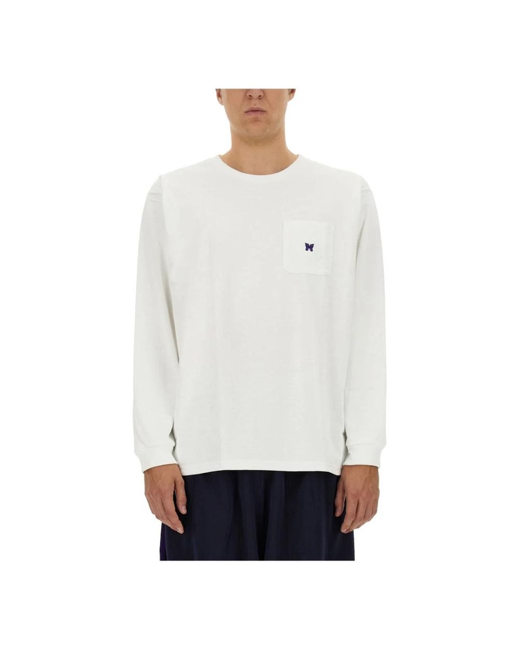 Needles White Long Sleeve Tops for men