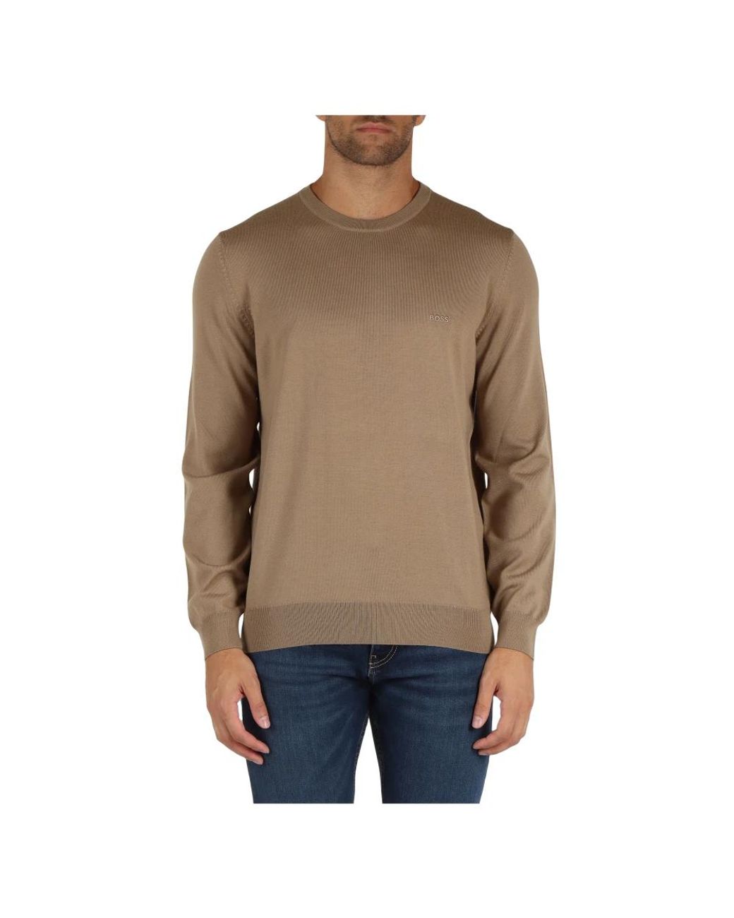 Boss Natural Round-Neck Knitwear for men