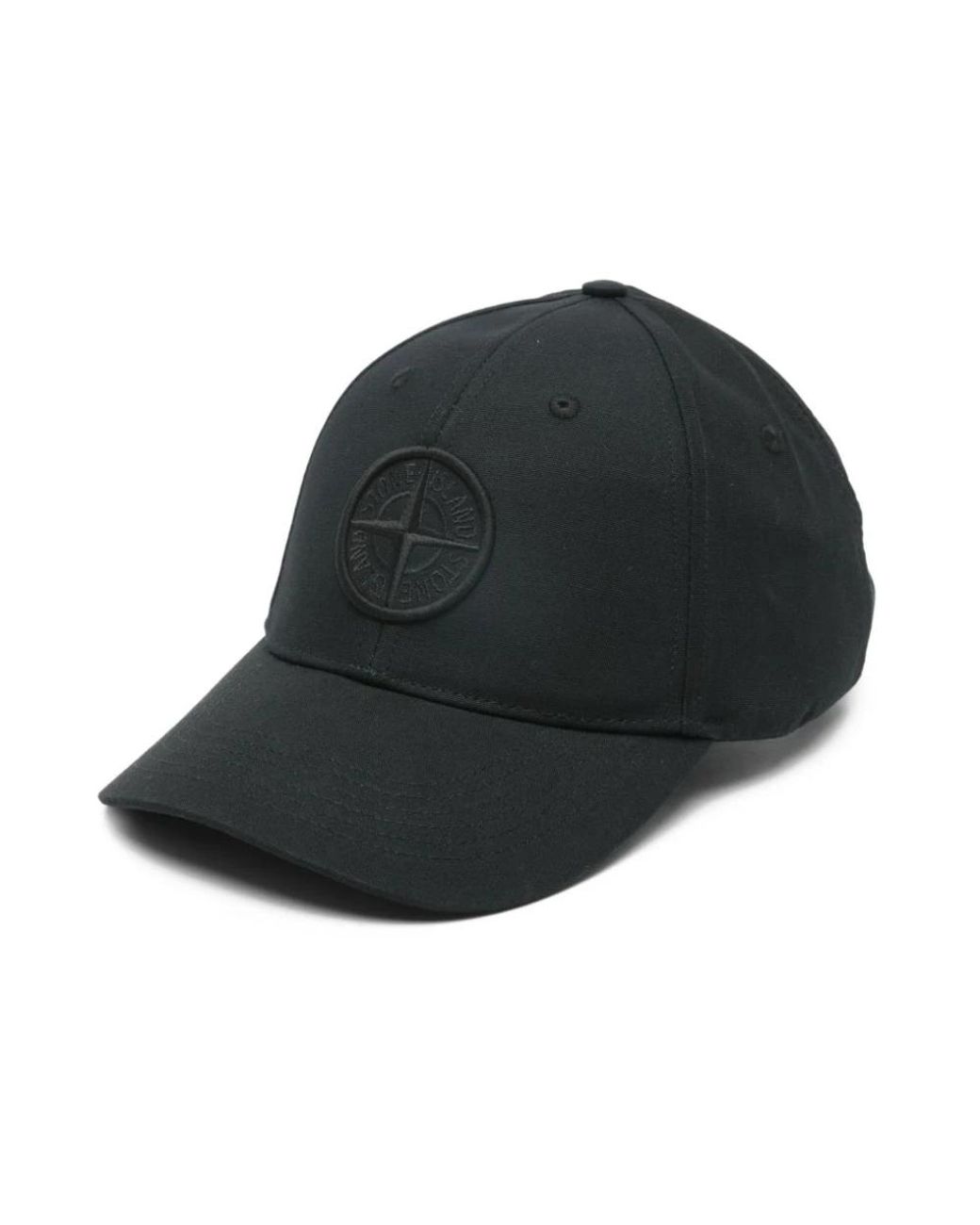Stone Island Cotton Reps Cap in het Black voor heren