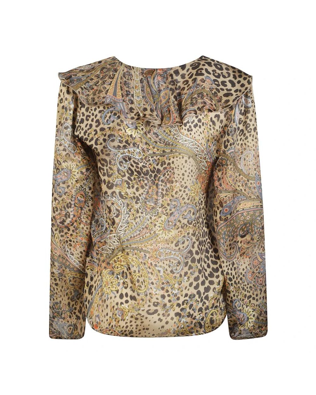 Etro Overhemden ,Bruin ,Long Sleeve Flared Shirt in het Brown