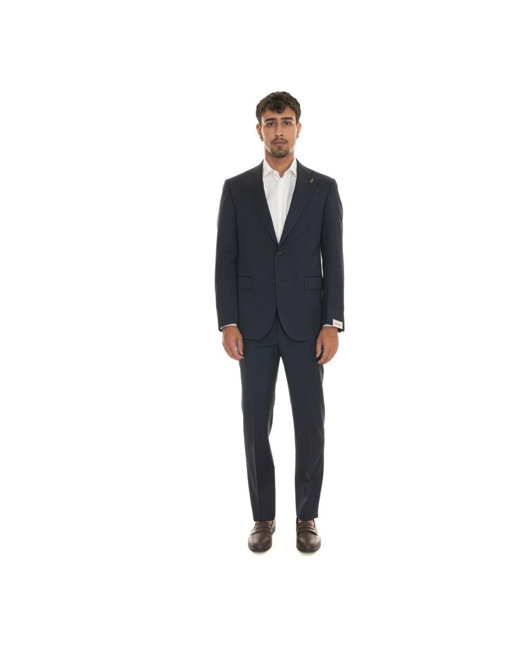 Paoloni Blue Single Breasted Suits for men