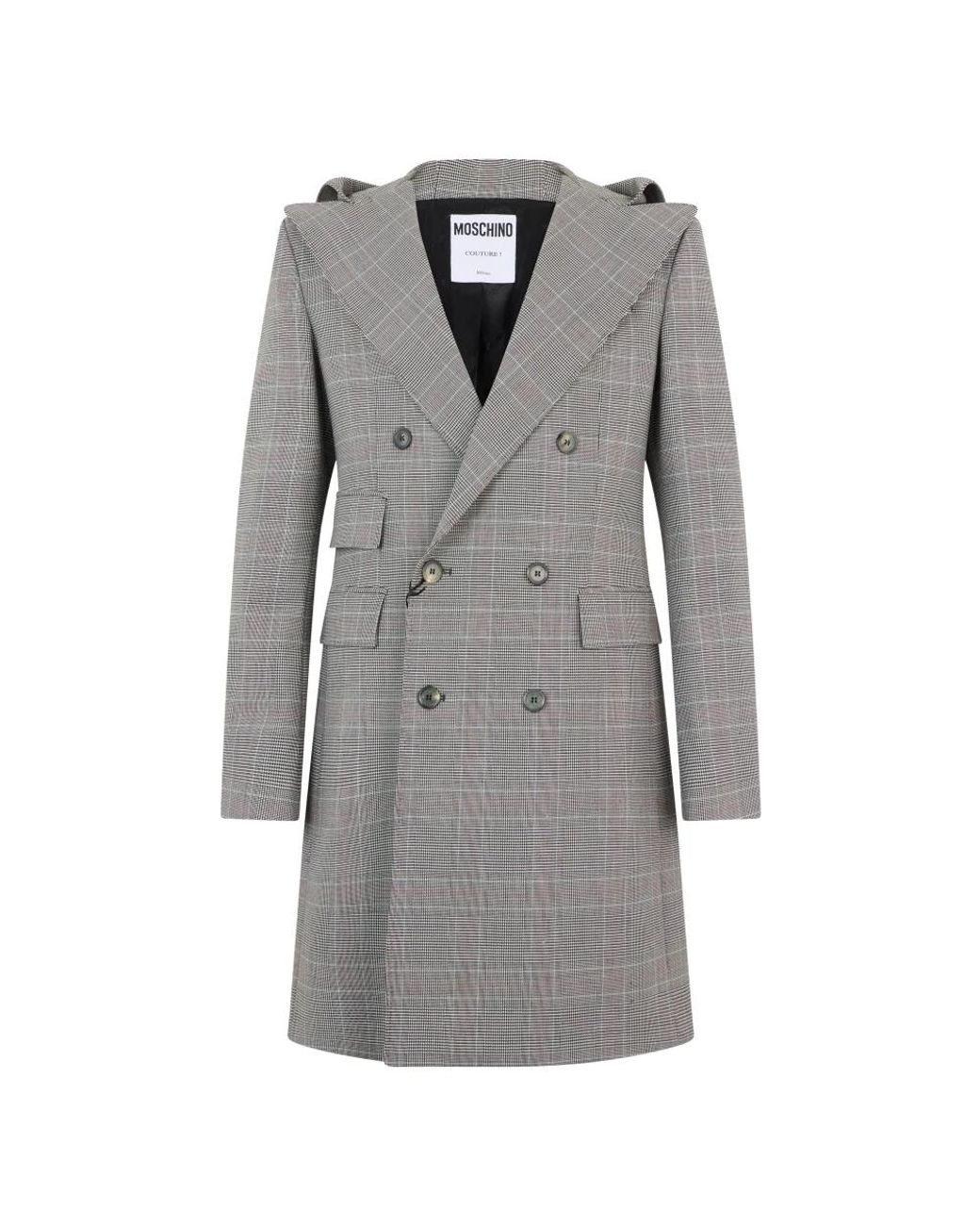 Moschino Gray Double-Breasted Coats for men