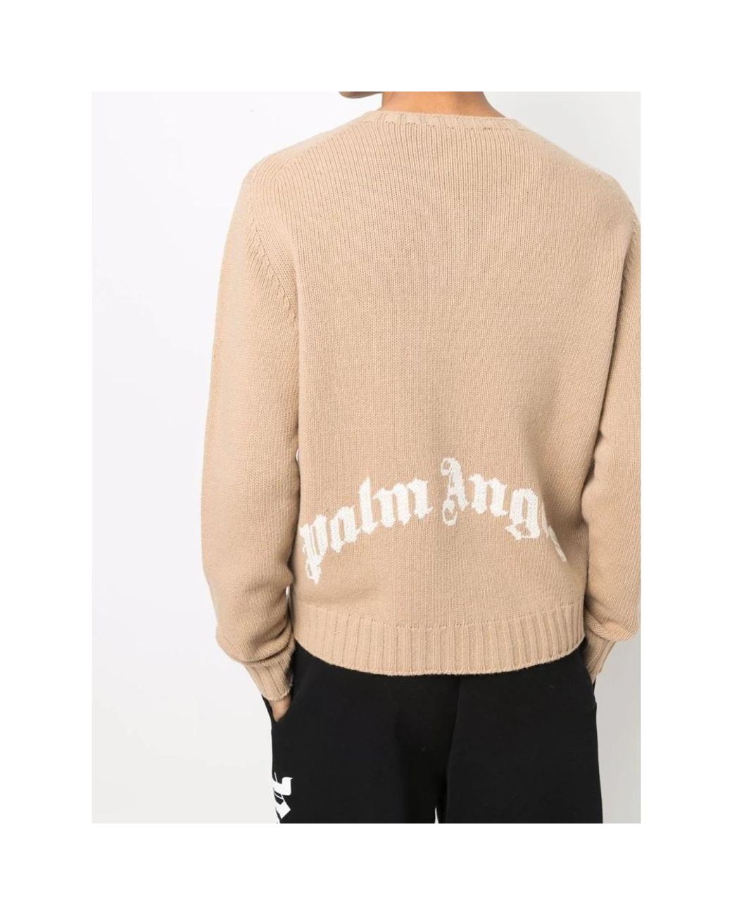 Palm Angels Natural Round-Neck Knitwear for men