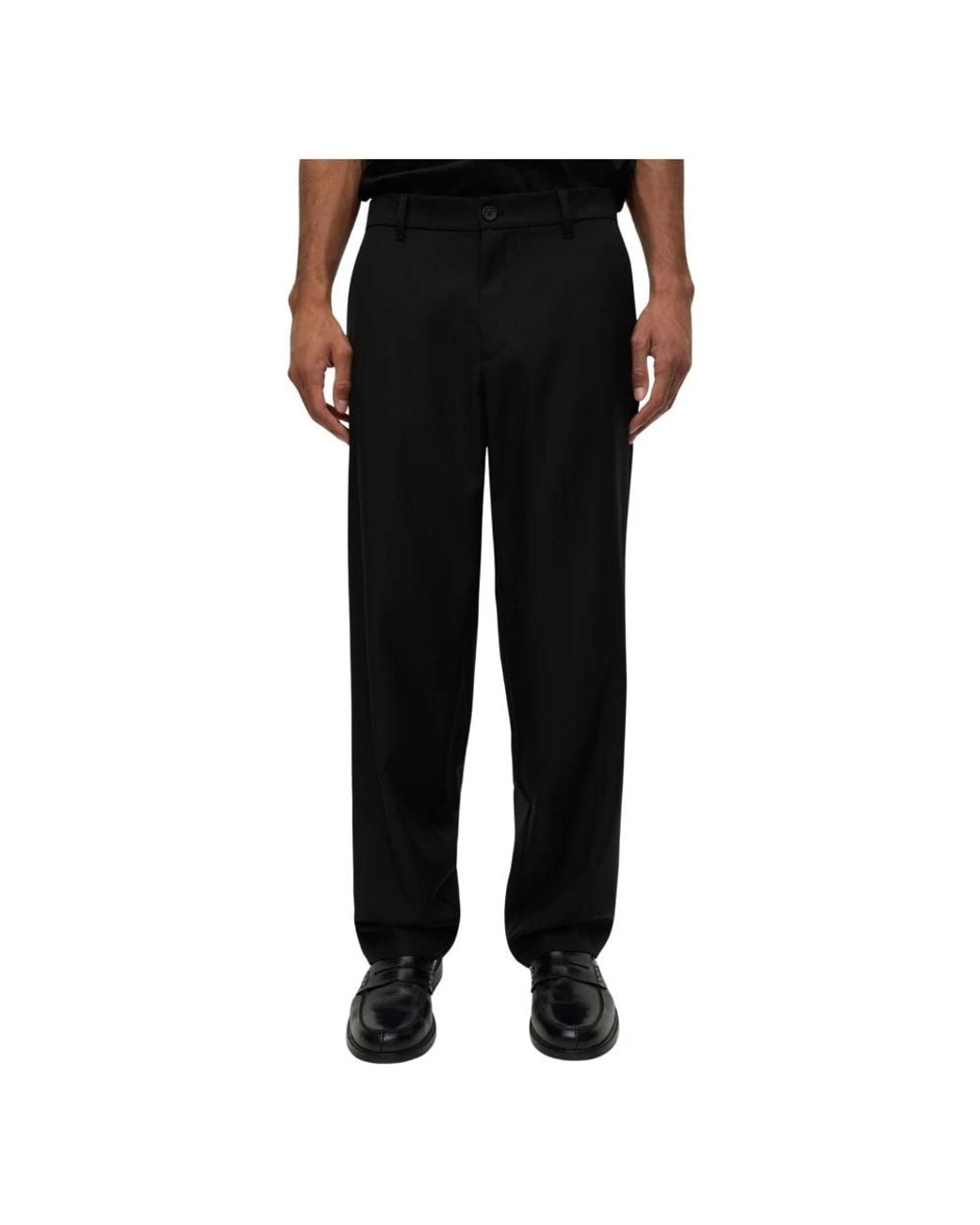 Samsøe & Samsøe Black Straight Trousers for men