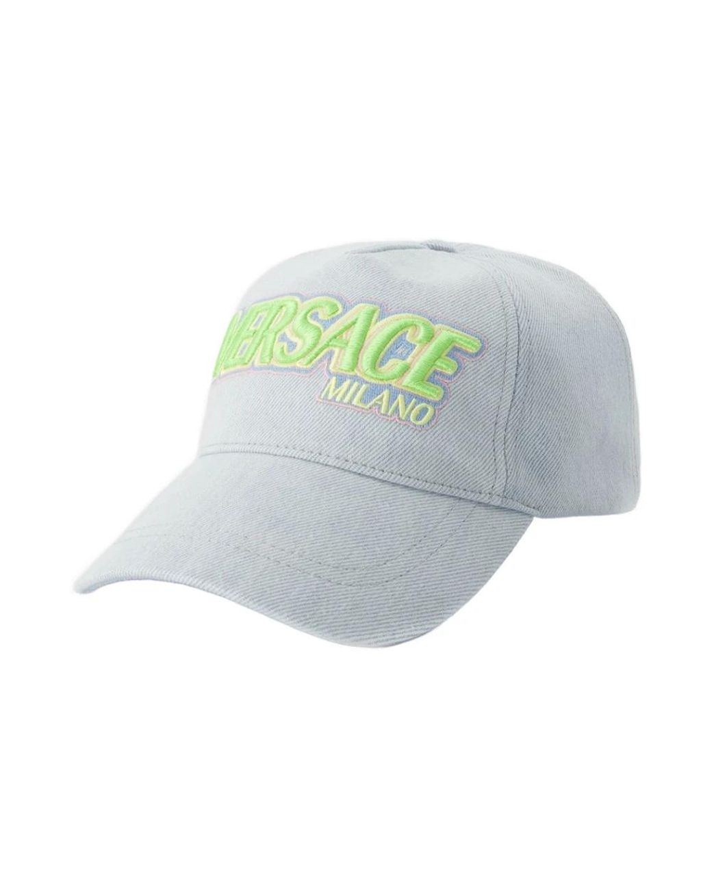 Versace Ikonic Logo Denim Baseball Cap in Green für Herren