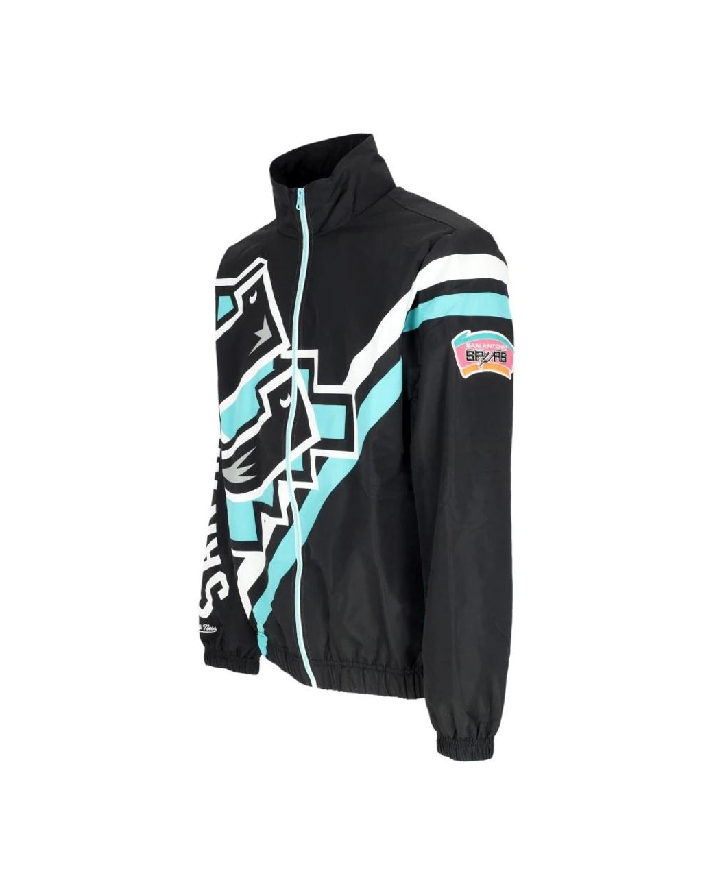 Mitchell & Ness Jassen ,Zwart ,Polyester Nba Exploded Logo Windbreaker Jas in het Black voor heren