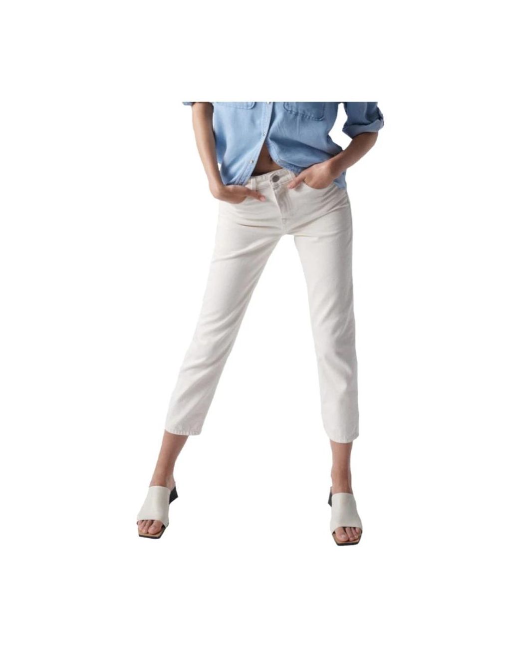 Salsa Jeans Cropped Broeken in het Blue