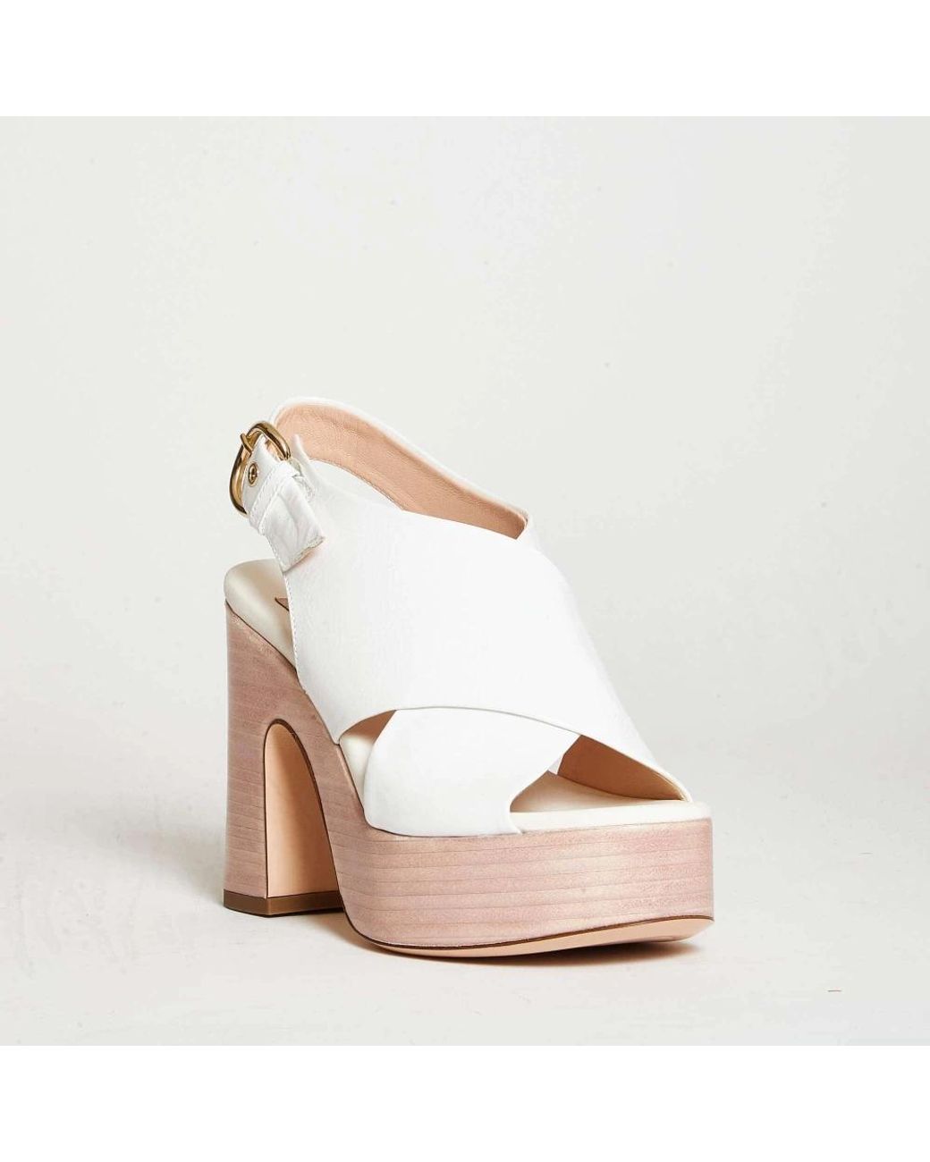 Agl Attilio Giusti Leombruni White High Heel Sandals