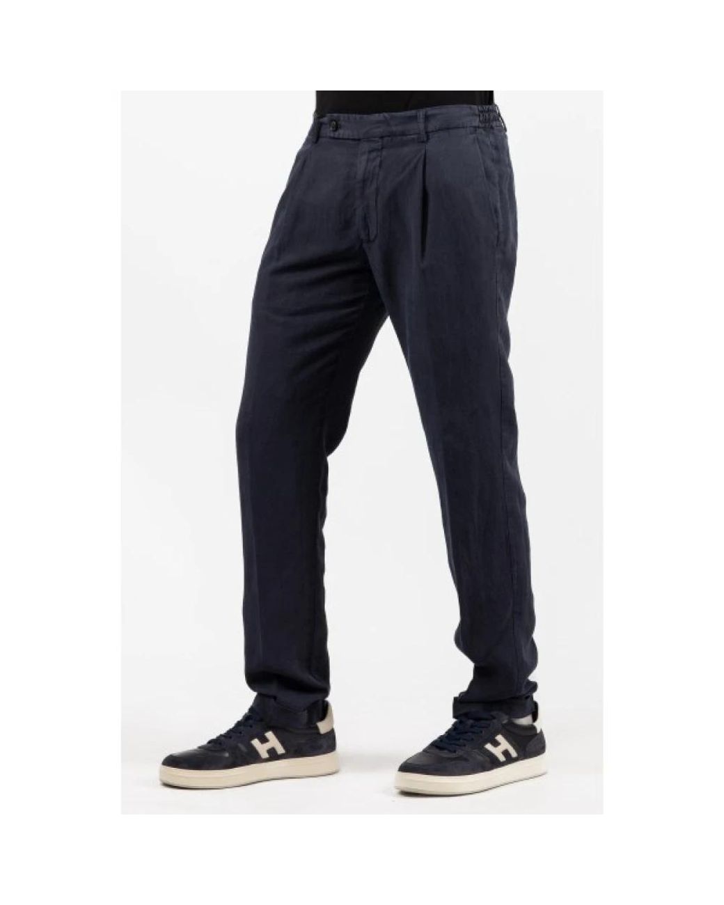 Berwich Blue Straight Trousers for men