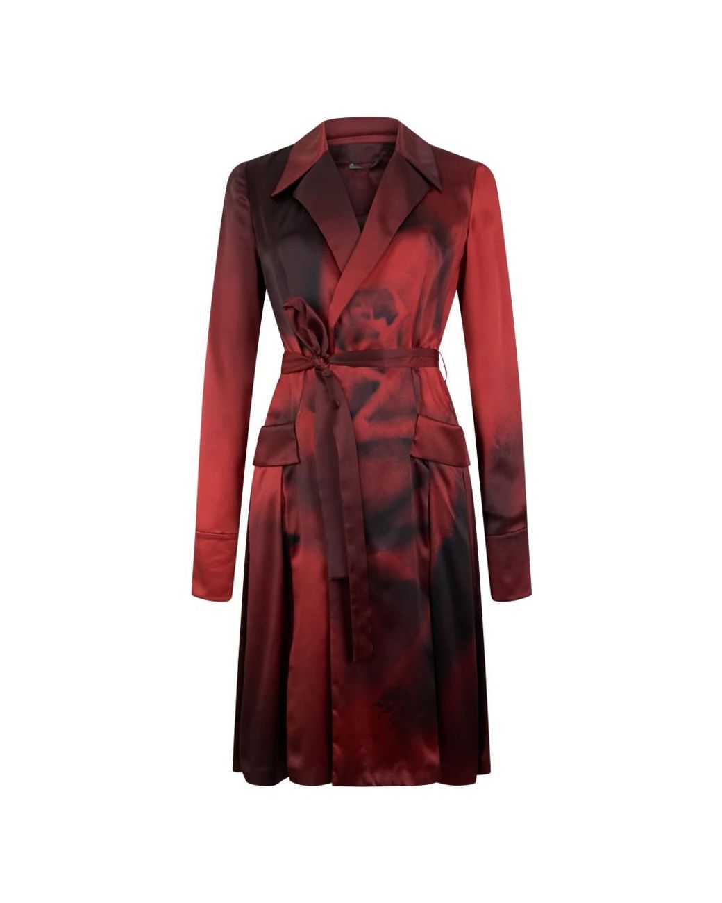 Alberta Ferretti Red Belted Coats