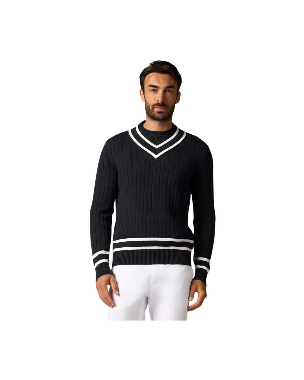 Brooks Brothers Black V-Neck Knitwear for men